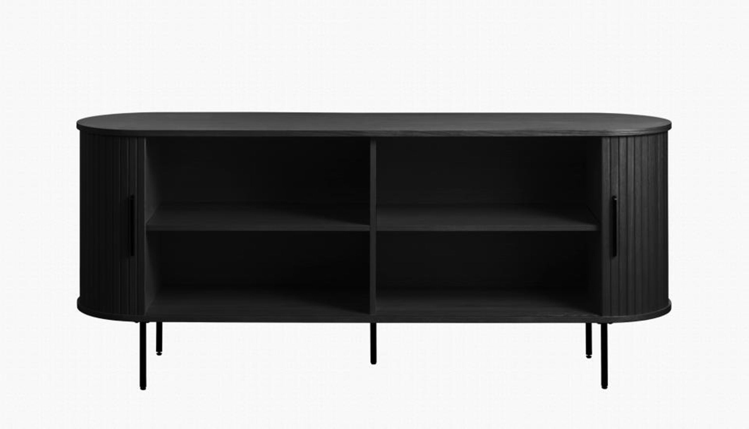 Komoda Gativel lamele 180 cm dąb czarny