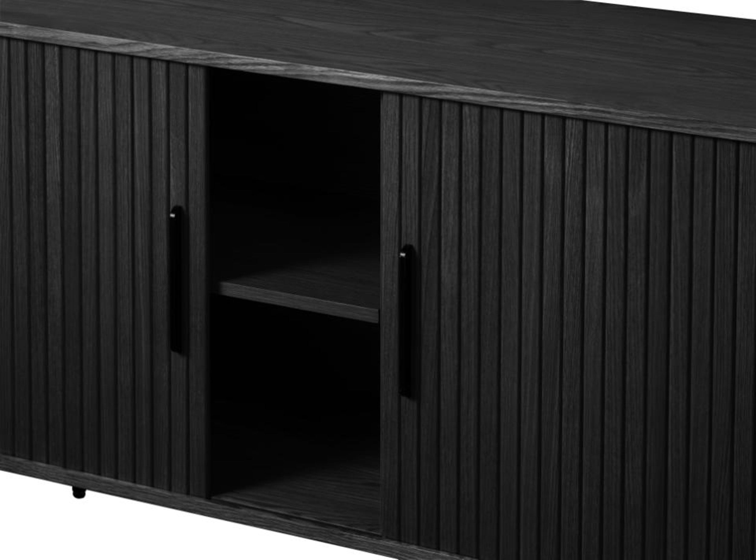 Komoda Gativel lamele 180 cm dąb czarny