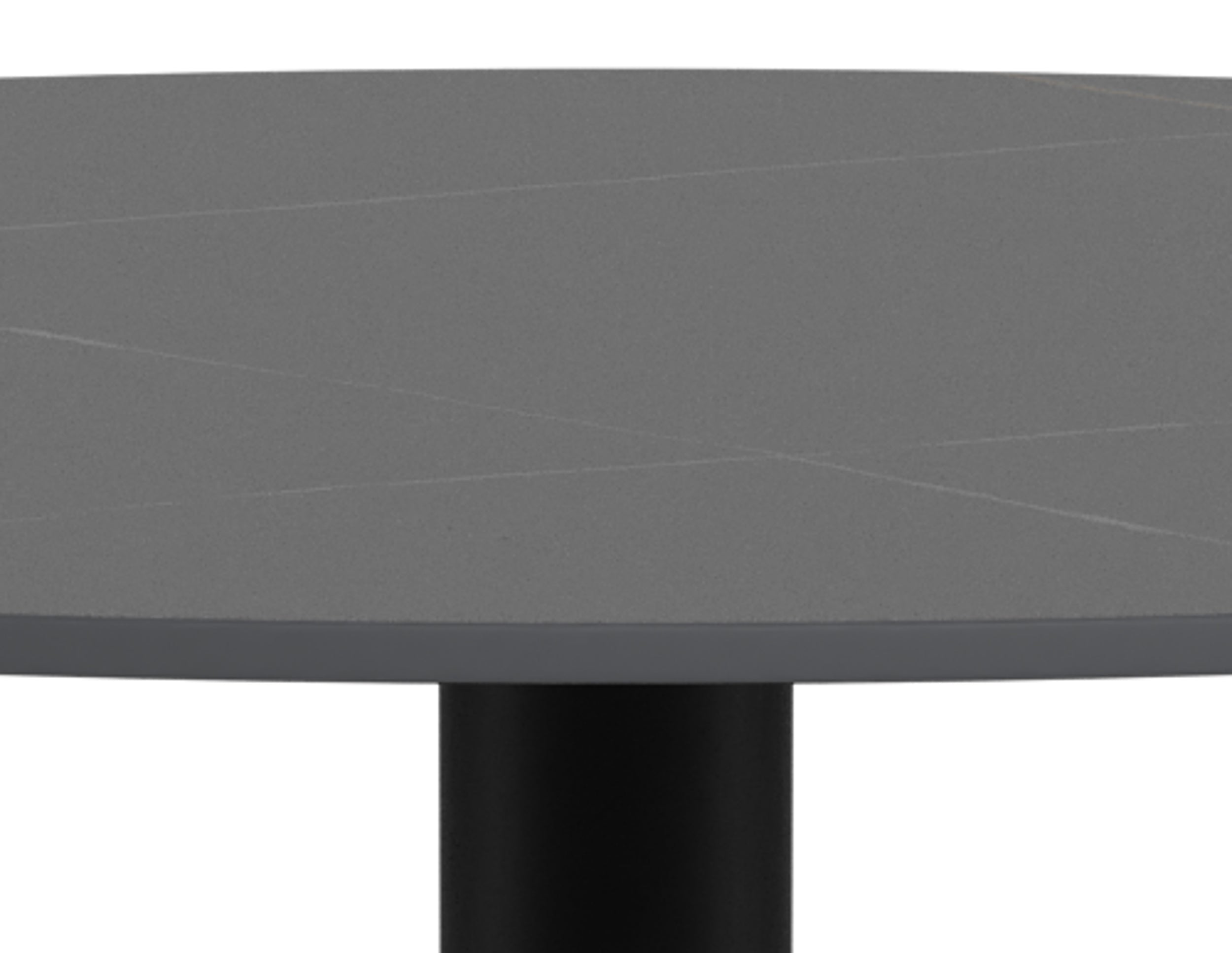 Stolik barowy Roshly średnica 80 cm czarny ceramiczny blat z metalową podstawą