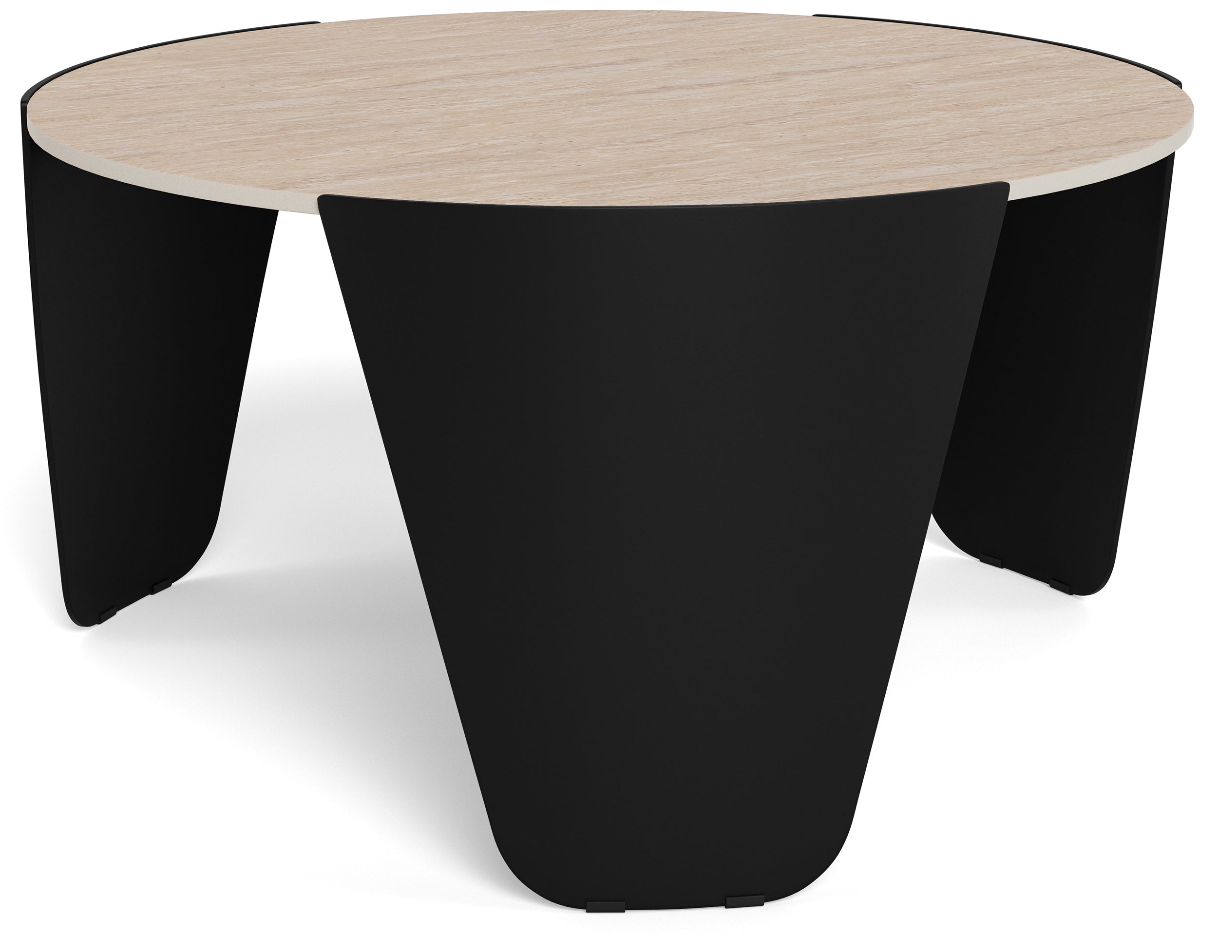 Stolik kawowy Elira średnica 80 cm trawertyn ceramiczny blat z metalową podstawą