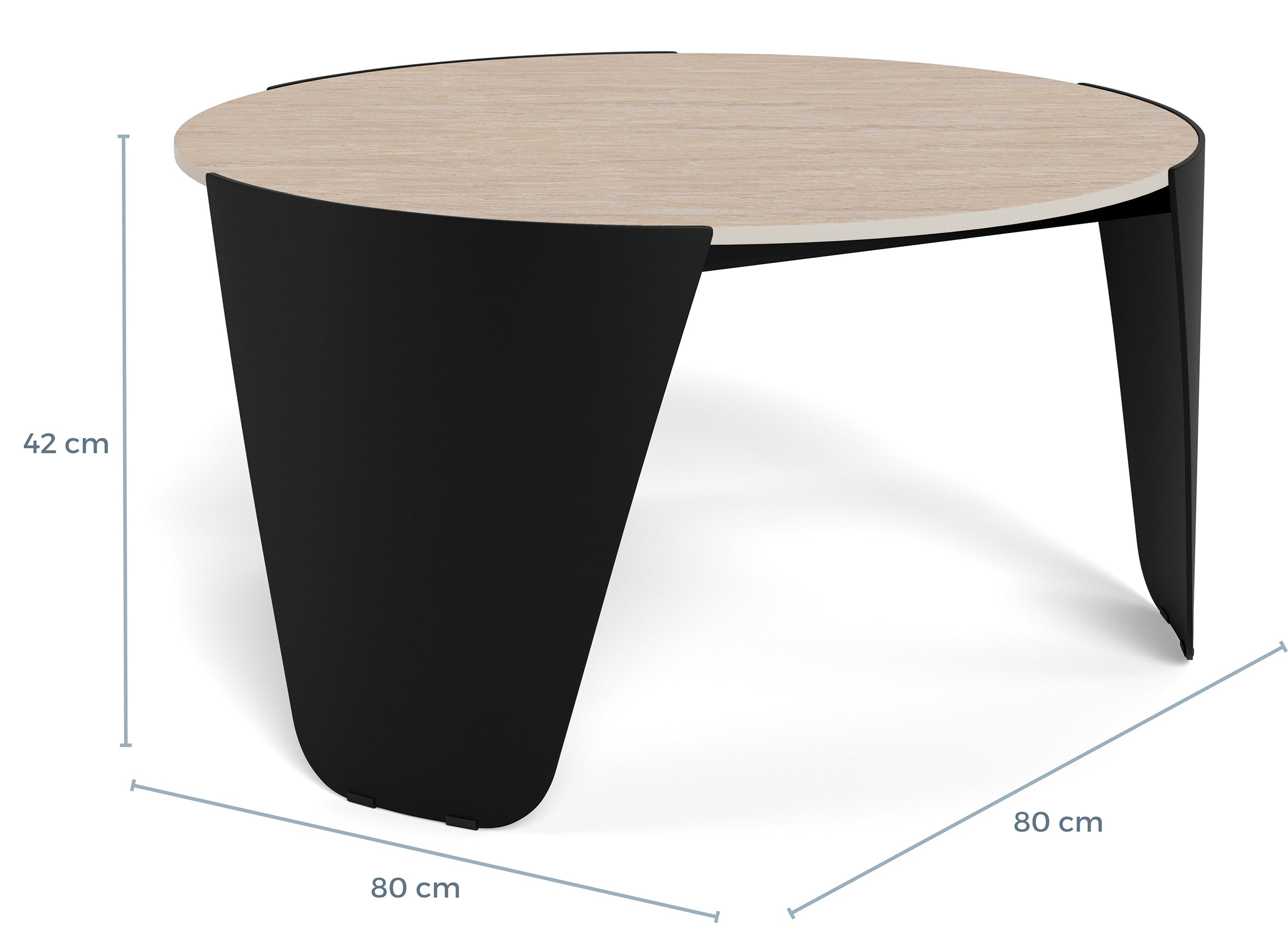 Stolik kawowy Elira średnica 80 cm trawertyn ceramiczny blat z metalową podstawą