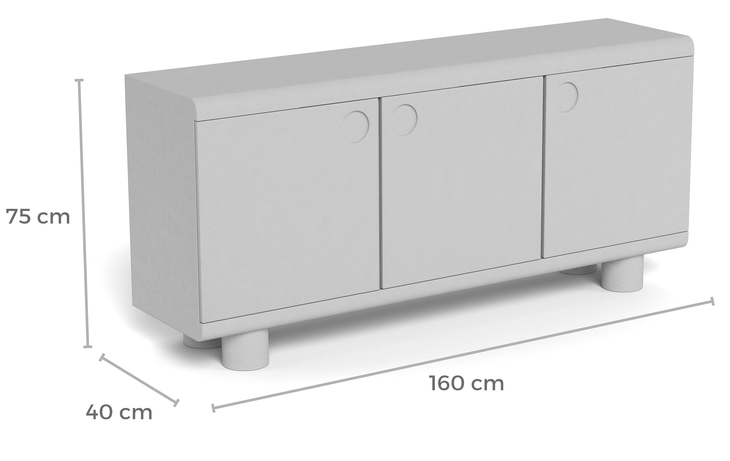 Komoda trzydrzwiowa Magee 160 cm kaszmir
