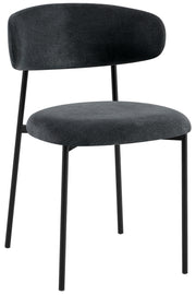 Krzesło tapicerowane Lunaro w tkaninie hydrofobowej grafitowy szenil