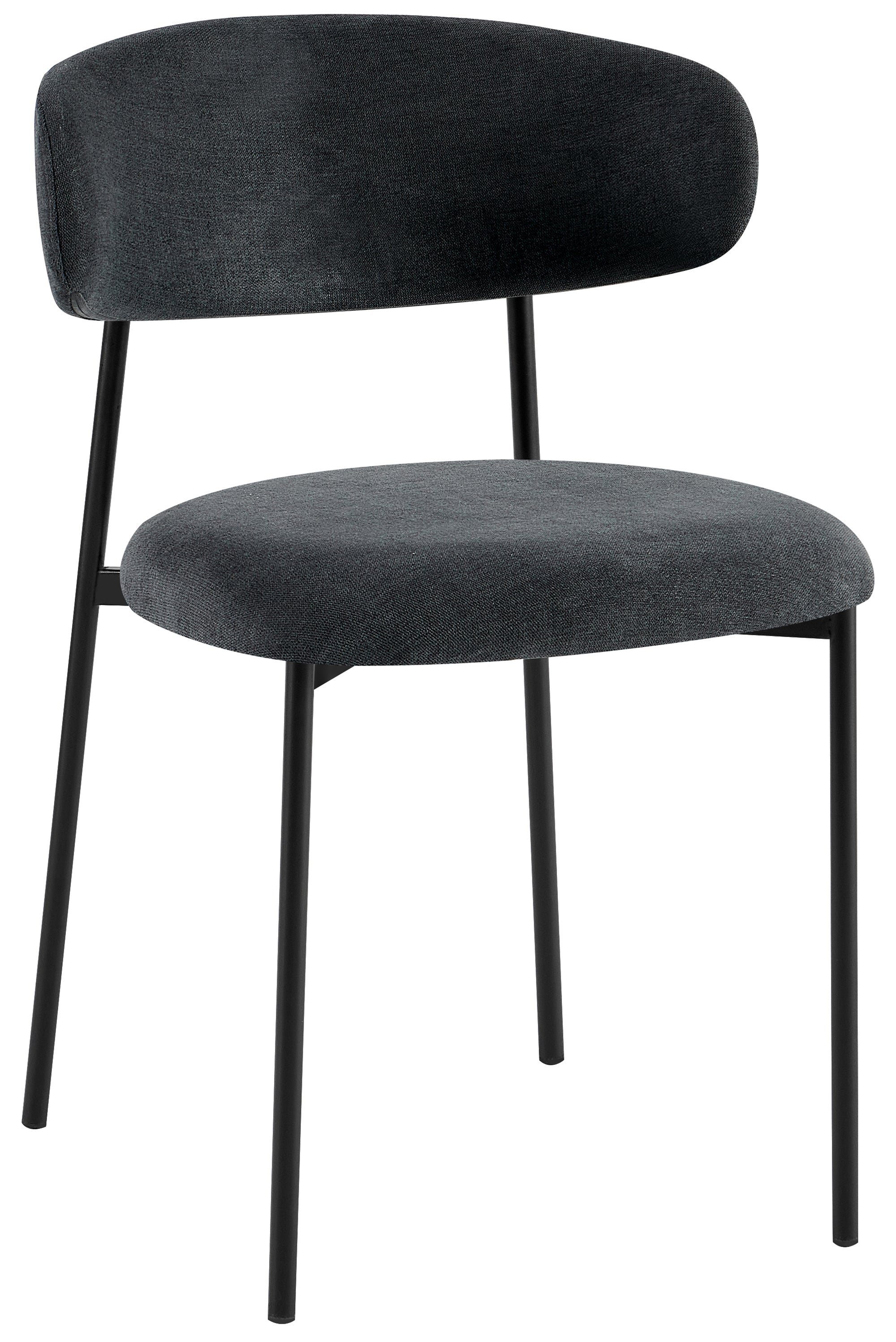 Krzesło tapicerowane Lunaro w tkaninie hydrofobowej grafitowy szenil