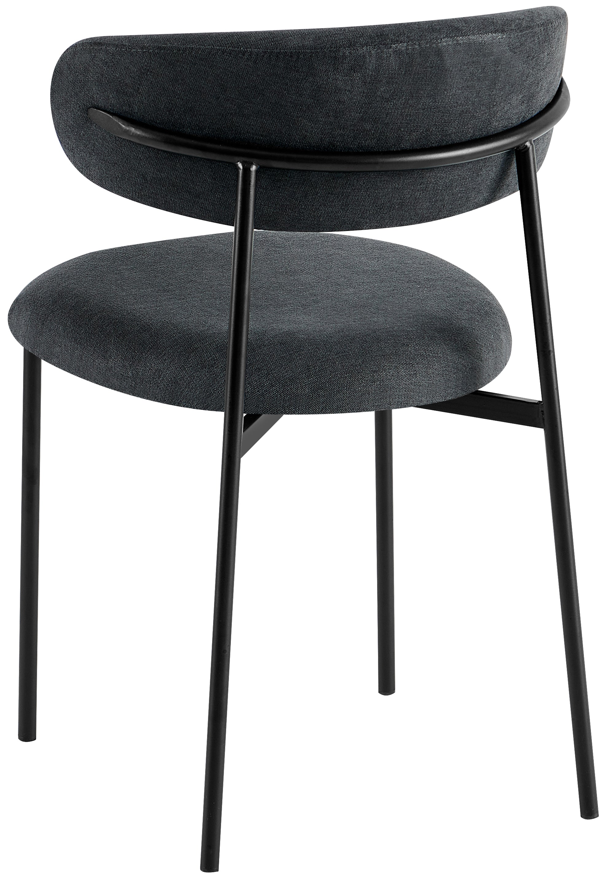 Krzesło tapicerowane Lunaro w tkaninie hydrofobowej grafitowy szenil