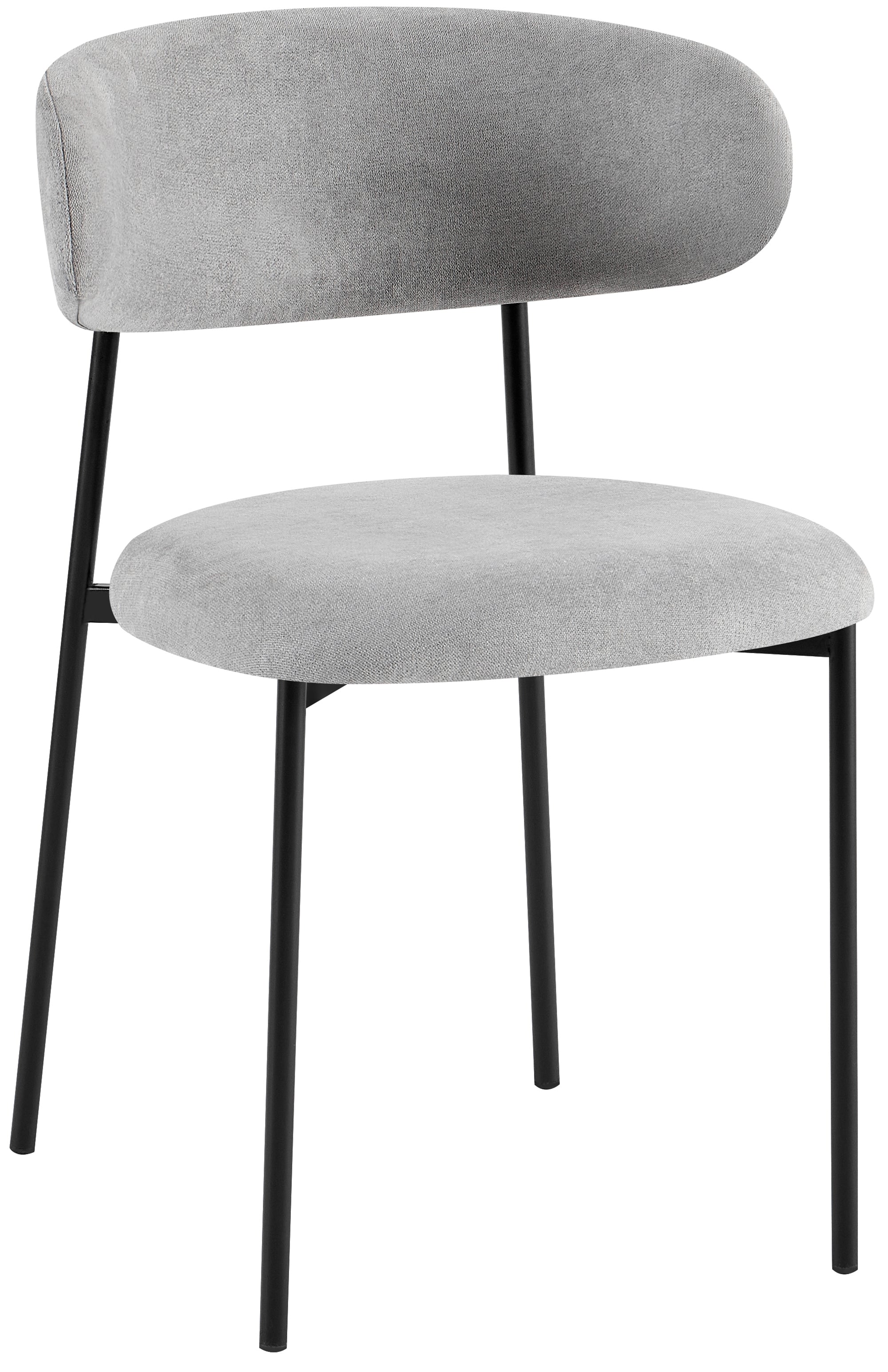 Krzesło tapicerowane Lunaro w tkaninie hydrofobowej szary szenil