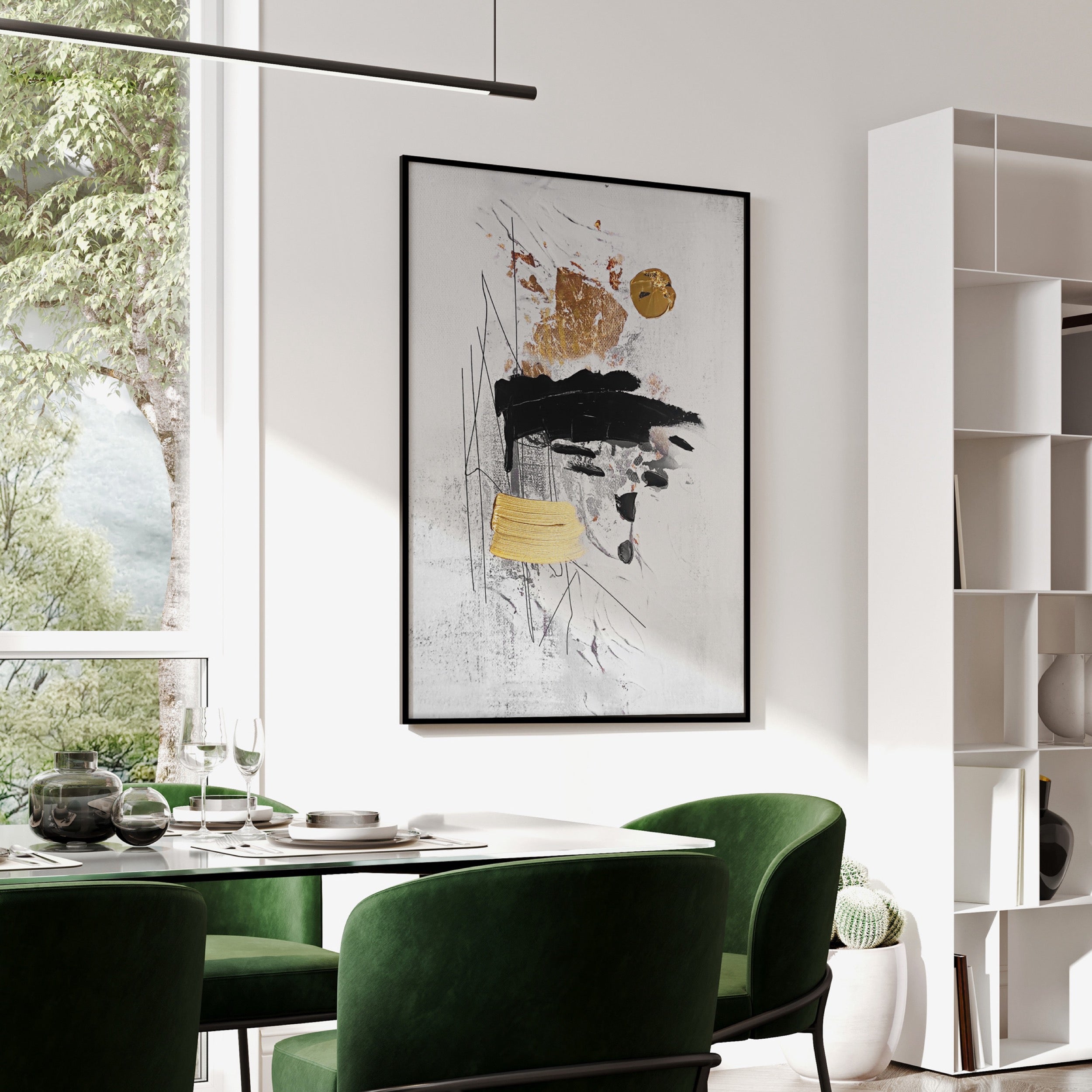 Obraz z ręcznie malowanymi elementami Fan II 100x70 cm