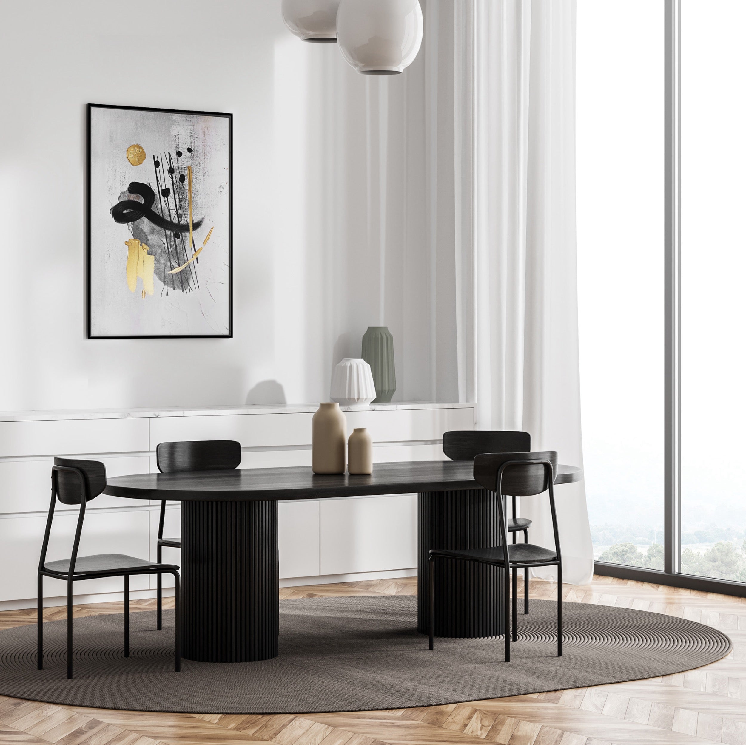 Obraz z ręcznie malowanymi elementami Fan I 100x70 cm