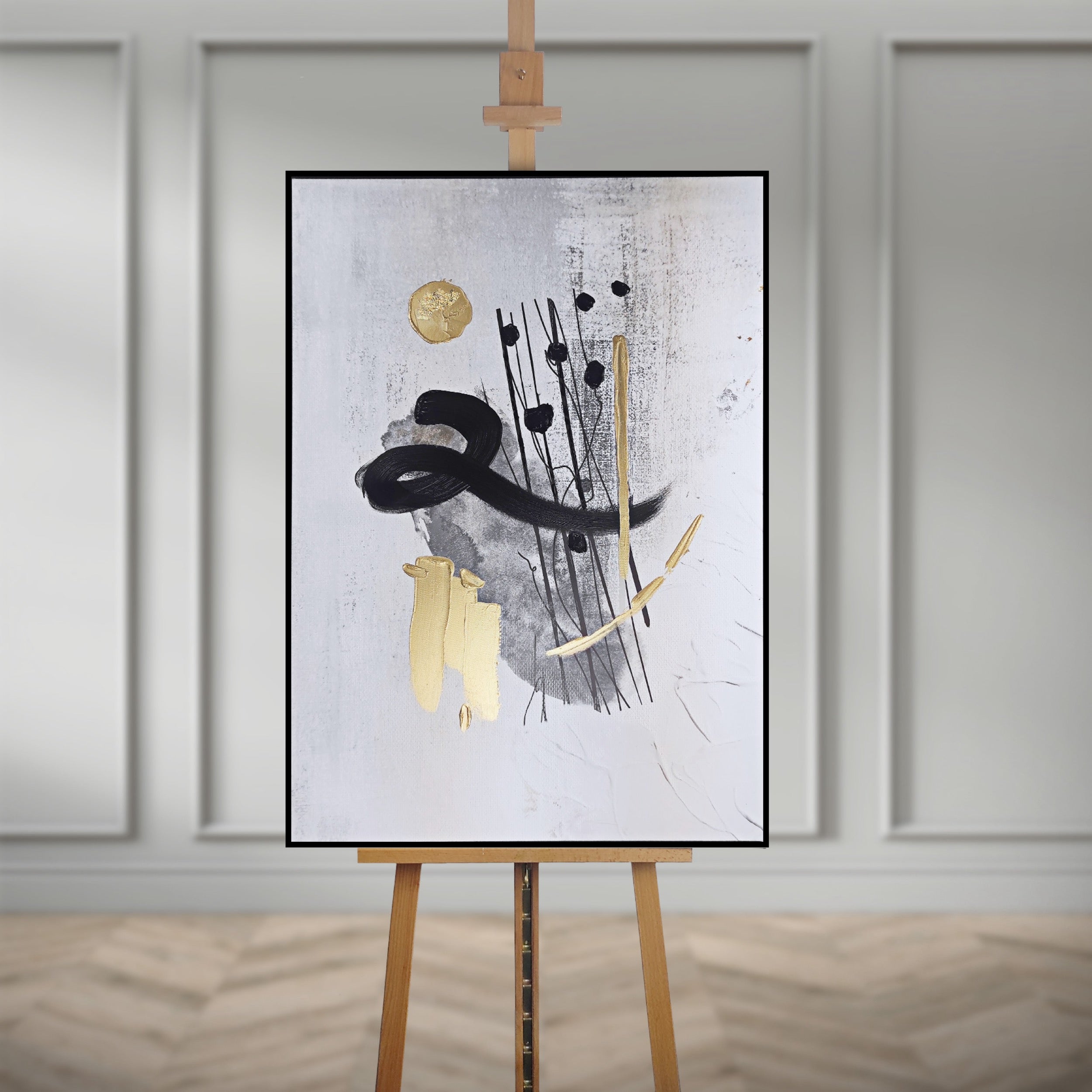 Obraz z ręcznie malowanymi elementami Fan I 100x70 cm