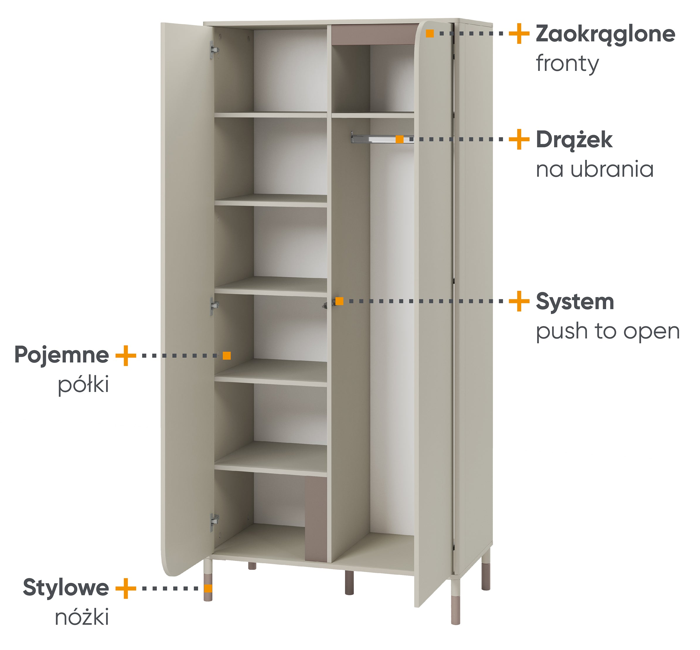 Szafa dwudrzwiowa Harmony 92 cm kaszmir