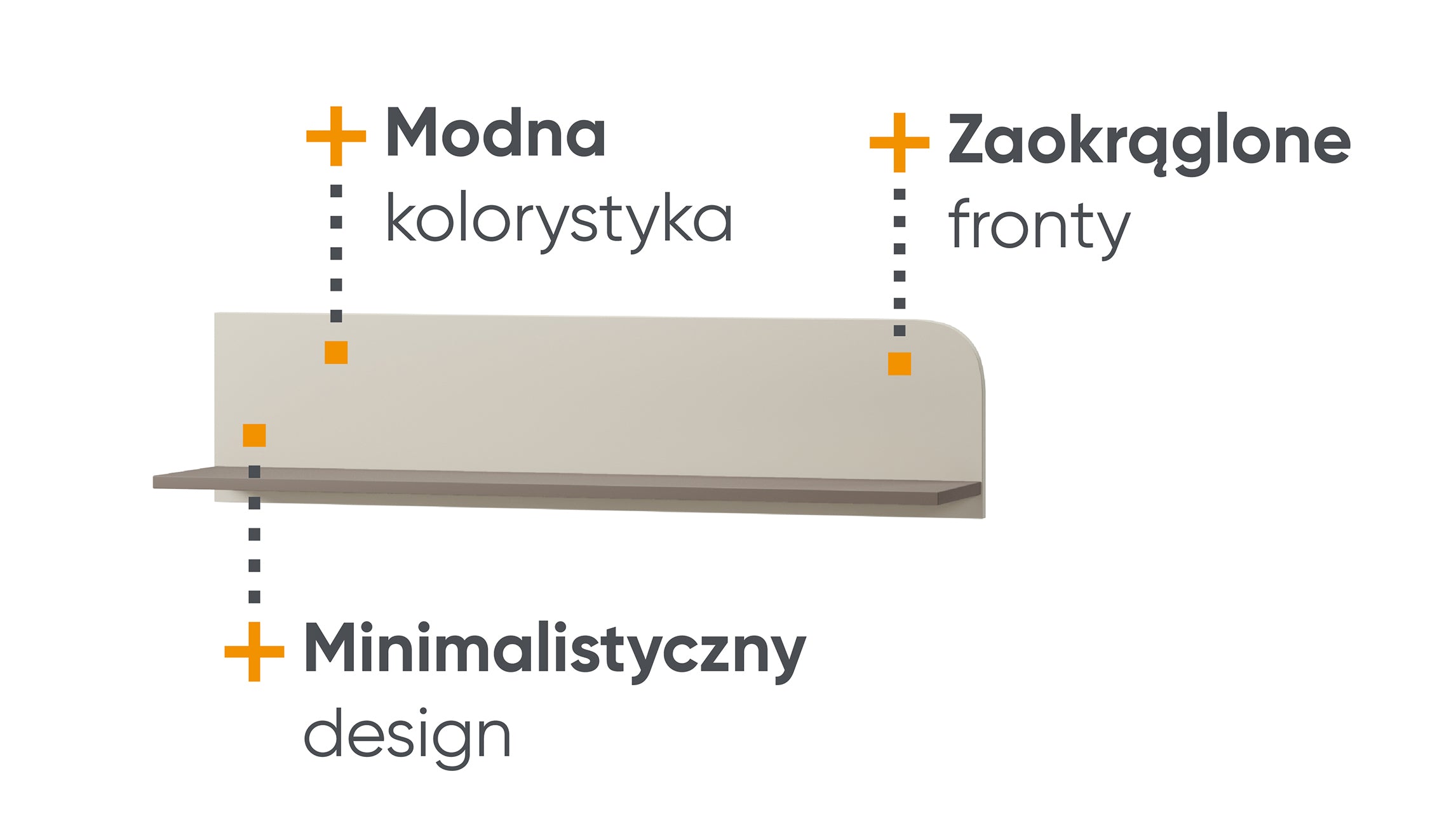Półka wisząca Harmony 101 cm kaszmir