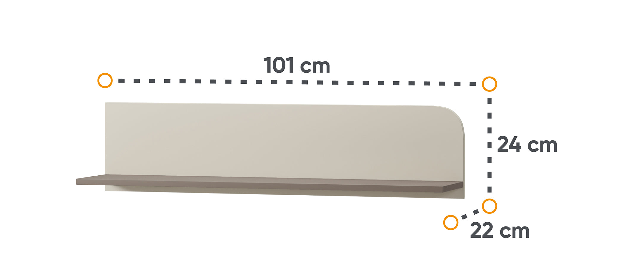 Półka wisząca Harmony 101 cm kaszmir