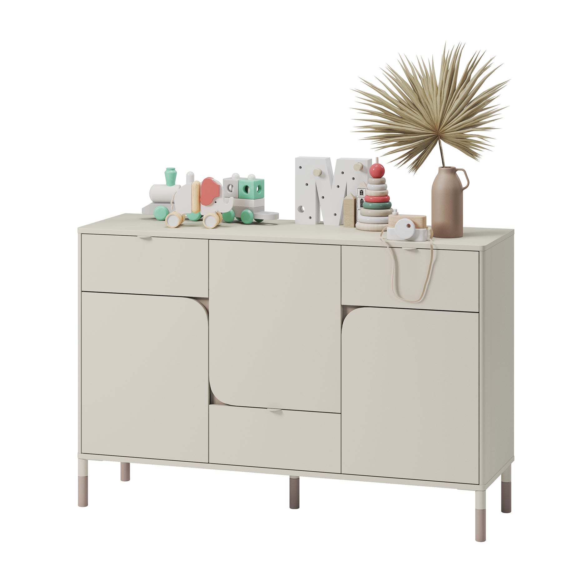 Komoda Harmony z trzema szufladami 130 cm kaszmir