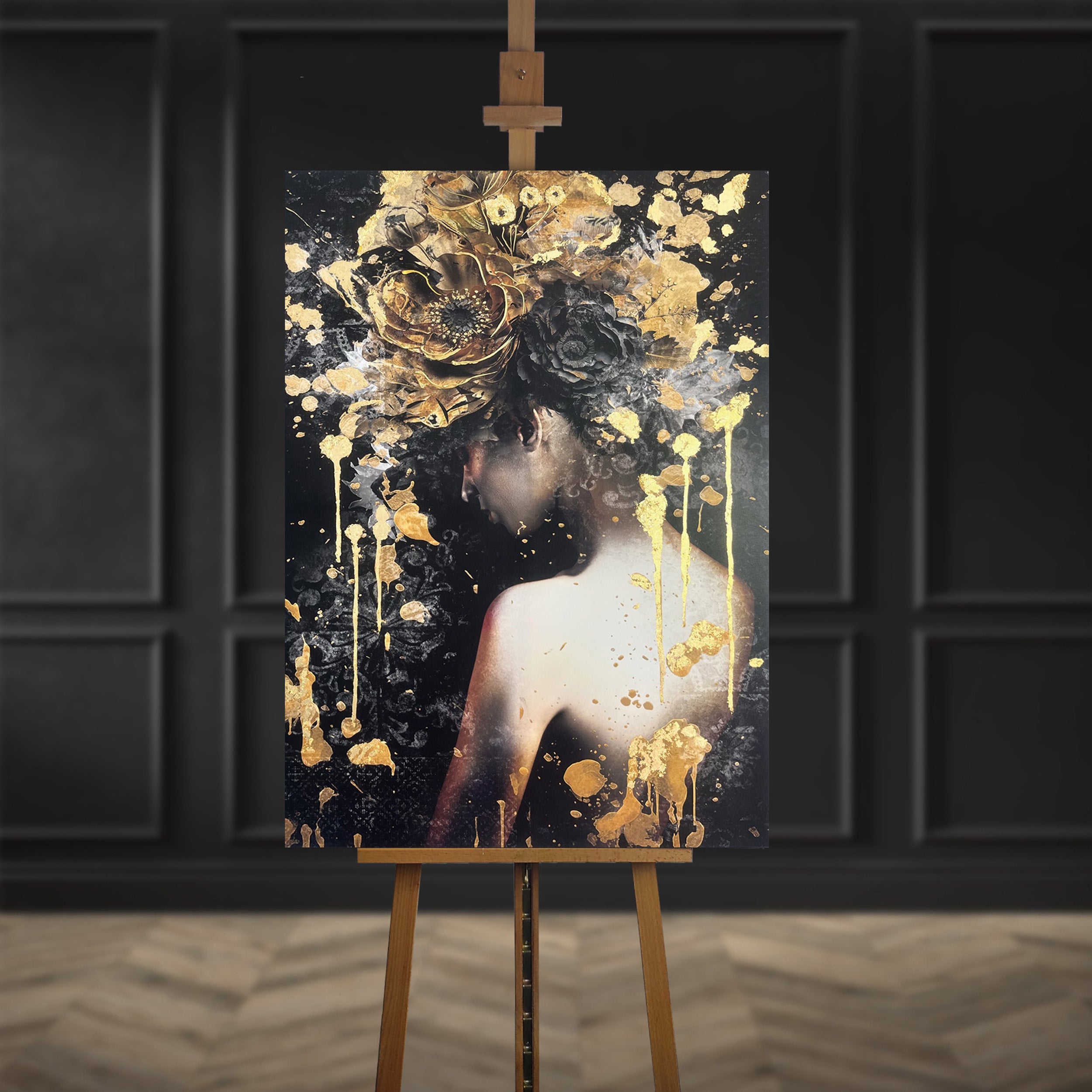 Obraz z ręcznie malowanymi elementami Isabella 100x70 cm