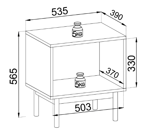 Szafka nocna Japandies 54 cm Dąb linea