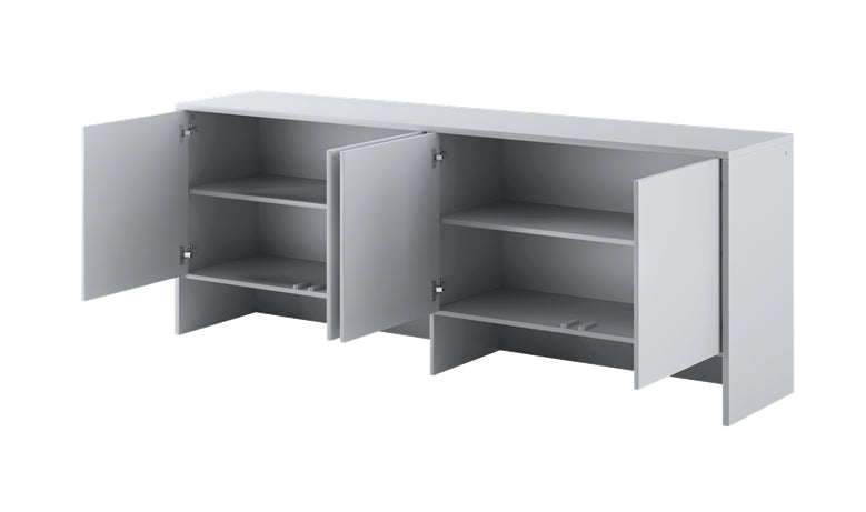 Nadstawka Bed Concept z czterema zamykanymi szafkami 80 cm Szary