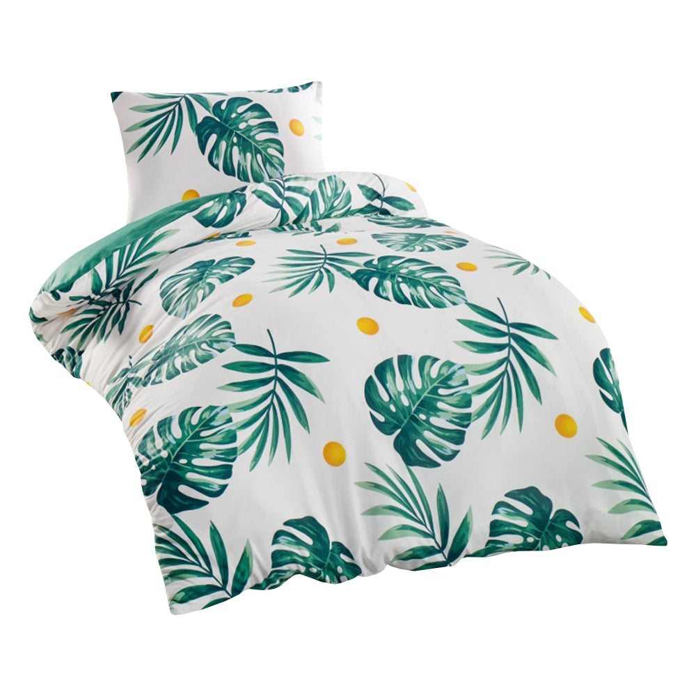 Komplet pościeli Monstera 140x220 cm z poszewką na poduszkę 50x70 cm