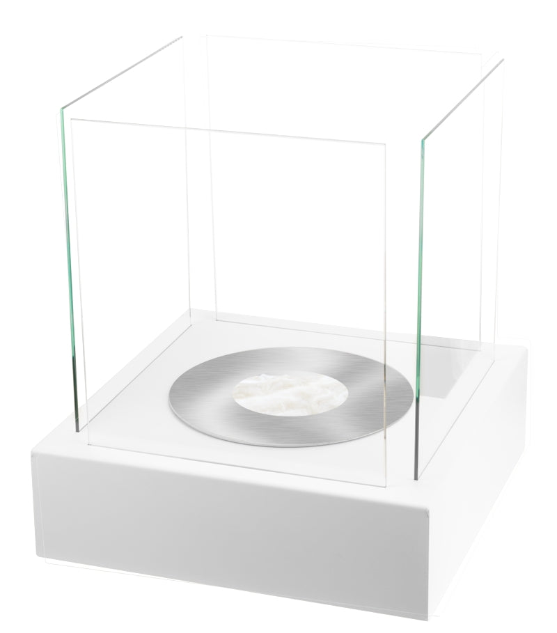 Biokominek Cube kwadratowy 40 cm biały strukturalny