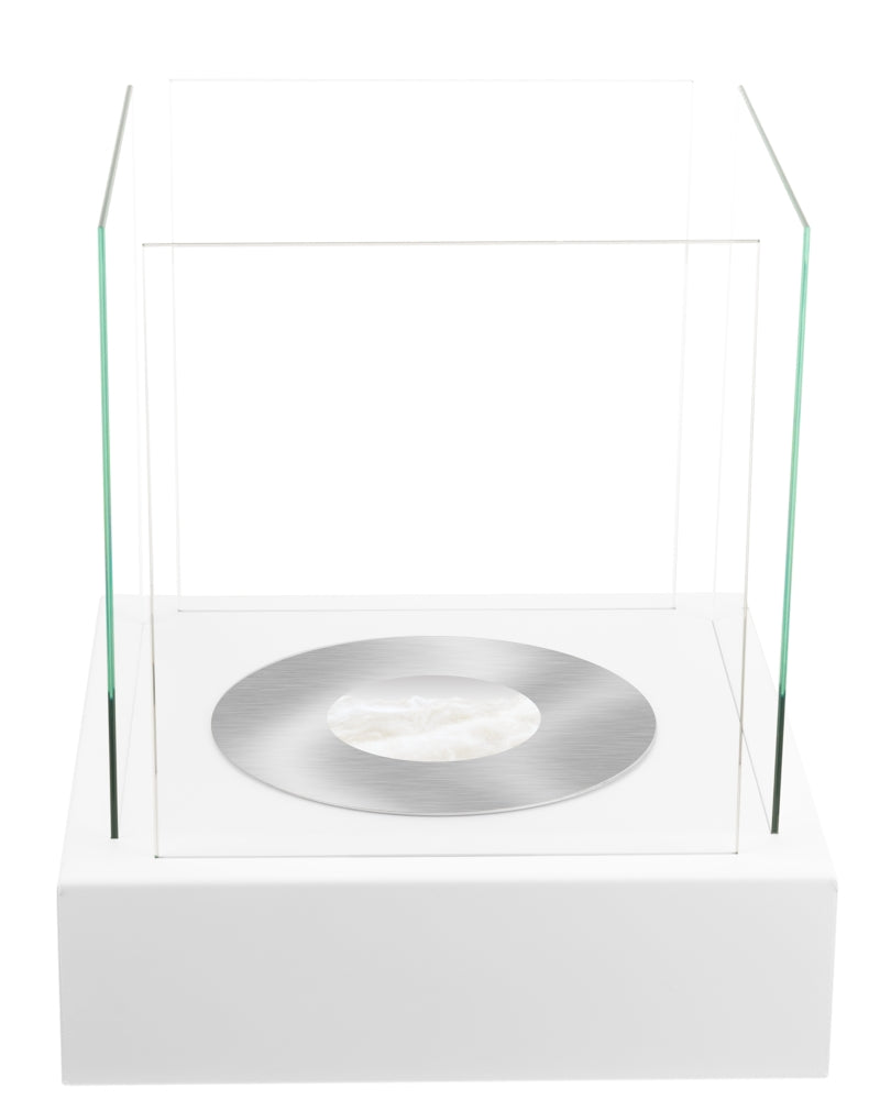 Biokominek Cube kwadratowy 40 cm biały strukturalny