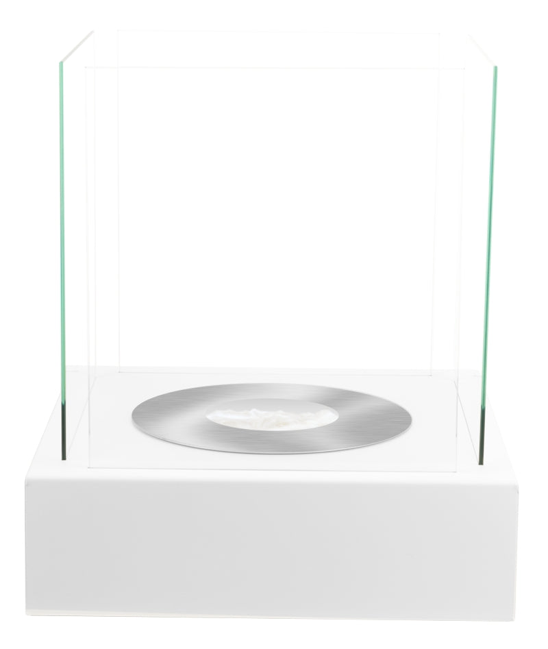 Biokominek Cube kwadratowy 40 cm biały strukturalny