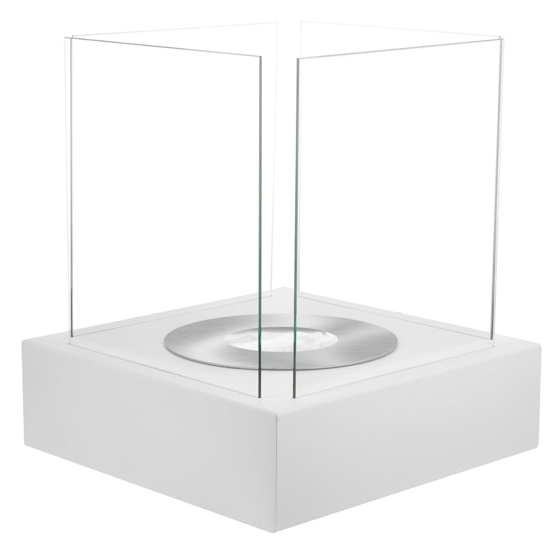 Biokominek Cube kwadratowy 40 cm biały strukturalny