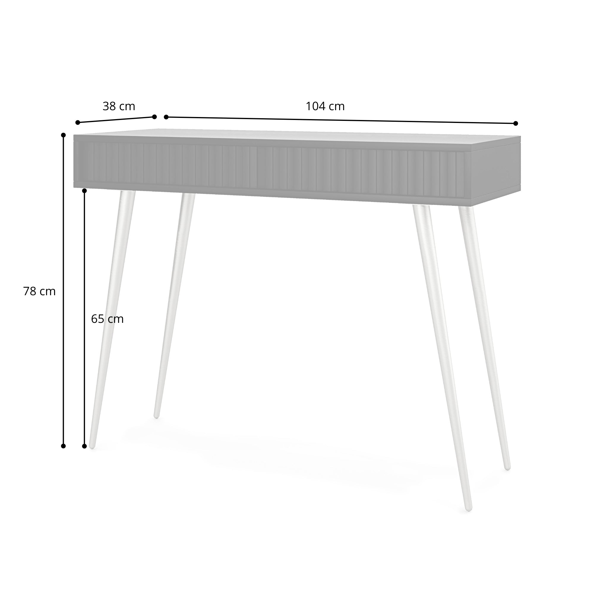 Toaletka Bello 104 cm biała ze złotymi nogami