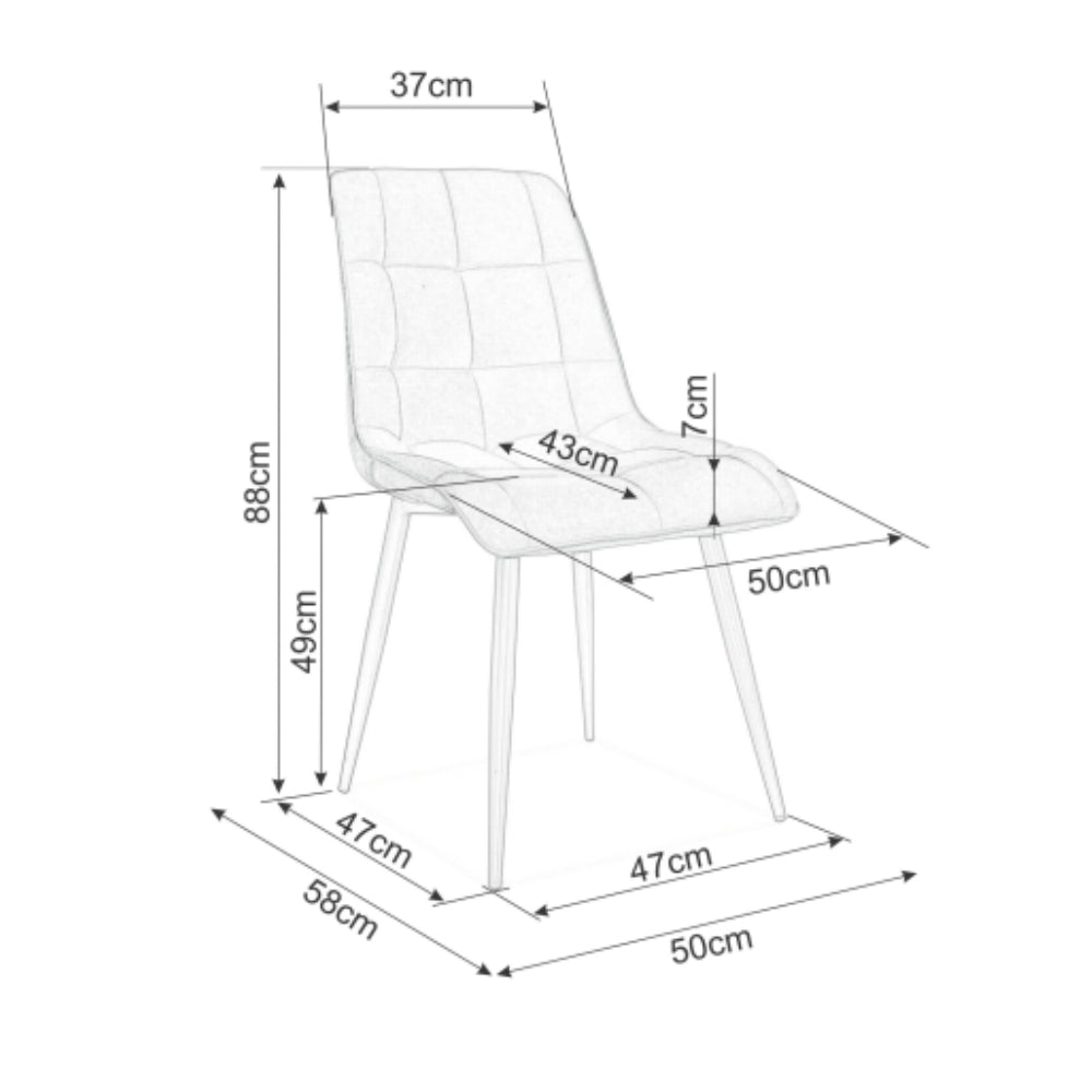 Krzesło tapicerowane Briare czarne na złotych nóżkach