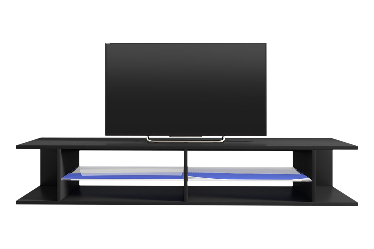 Szafka RTV Mitchell 180 cm Czarny mat / Czarny połysk