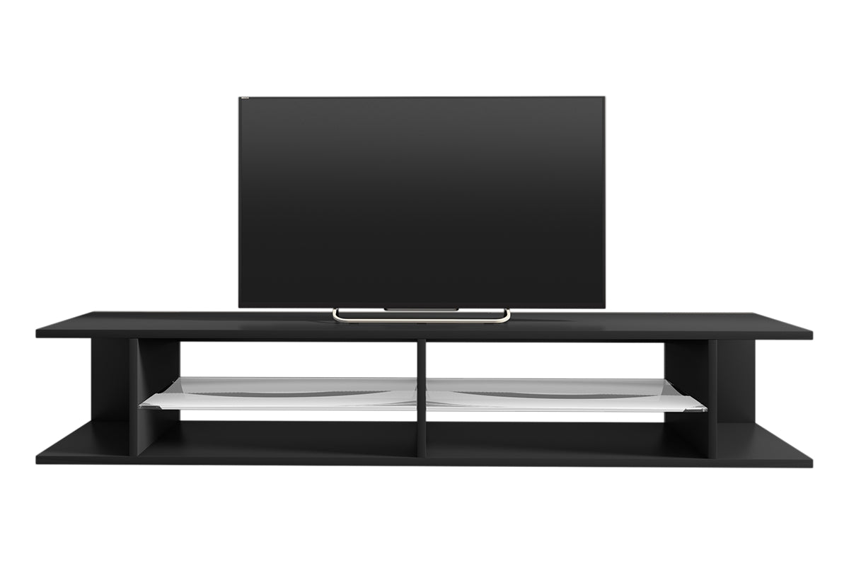 Szafka RTV Mitchell 180 cm Czarny mat / Czarny połysk