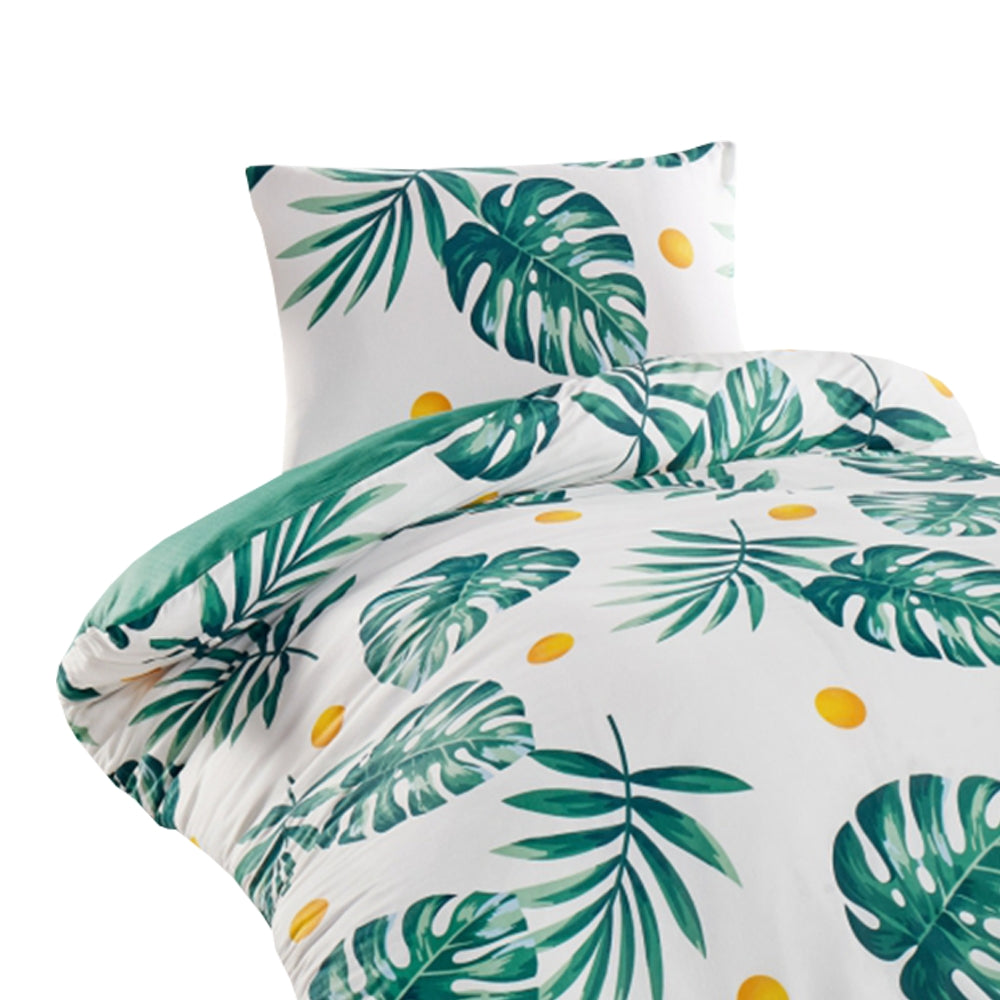 Komplet pościeli Monstera 140x220 cm z poszewką na poduszkę 50x70 cm