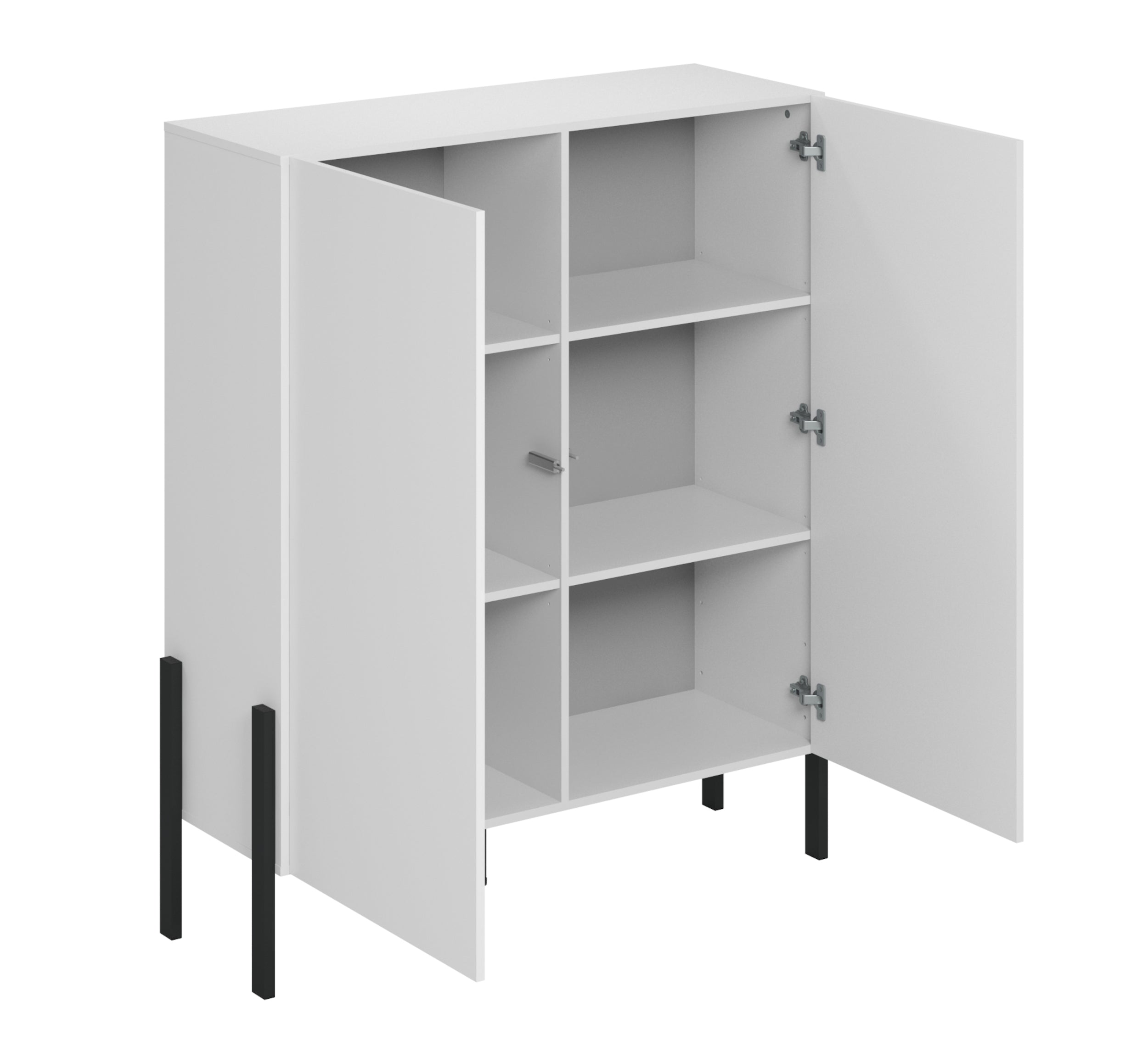 Komoda wysoka Jukon dwudrzwiowa 114 cm Biały