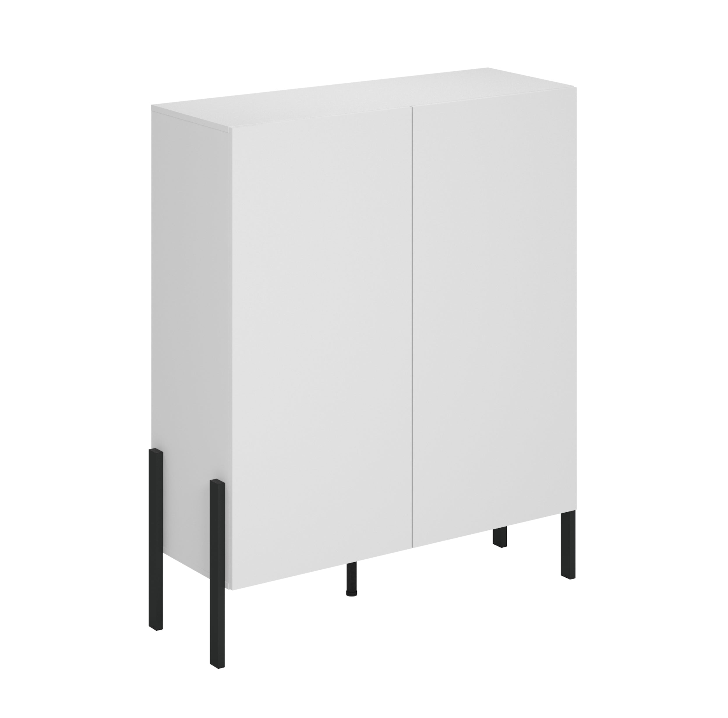 Komoda wysoka Jukon dwudrzwiowa 114 cm Biały