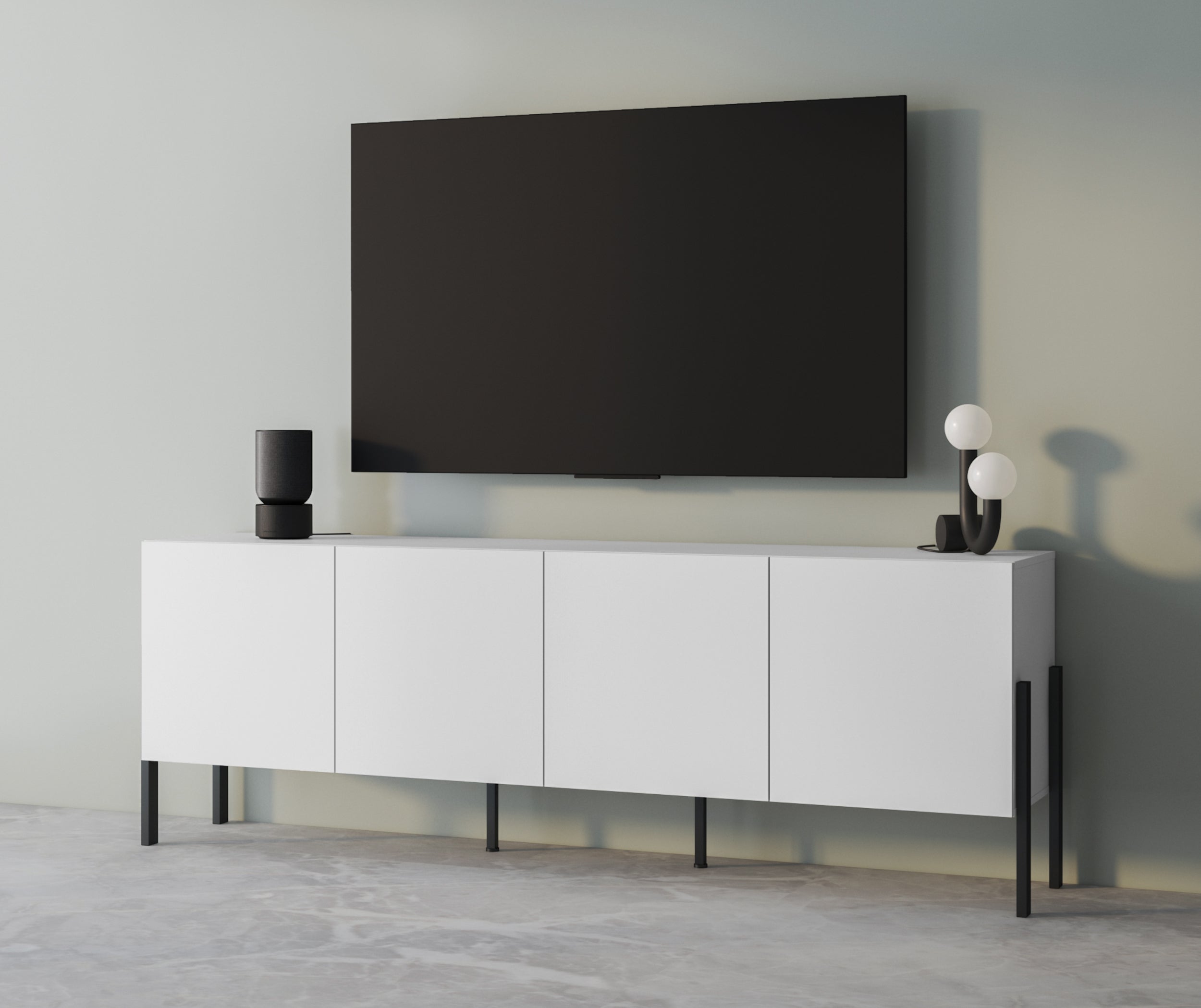 Szafka RTV czterodrzwiowa Jukon 204 cm Biały