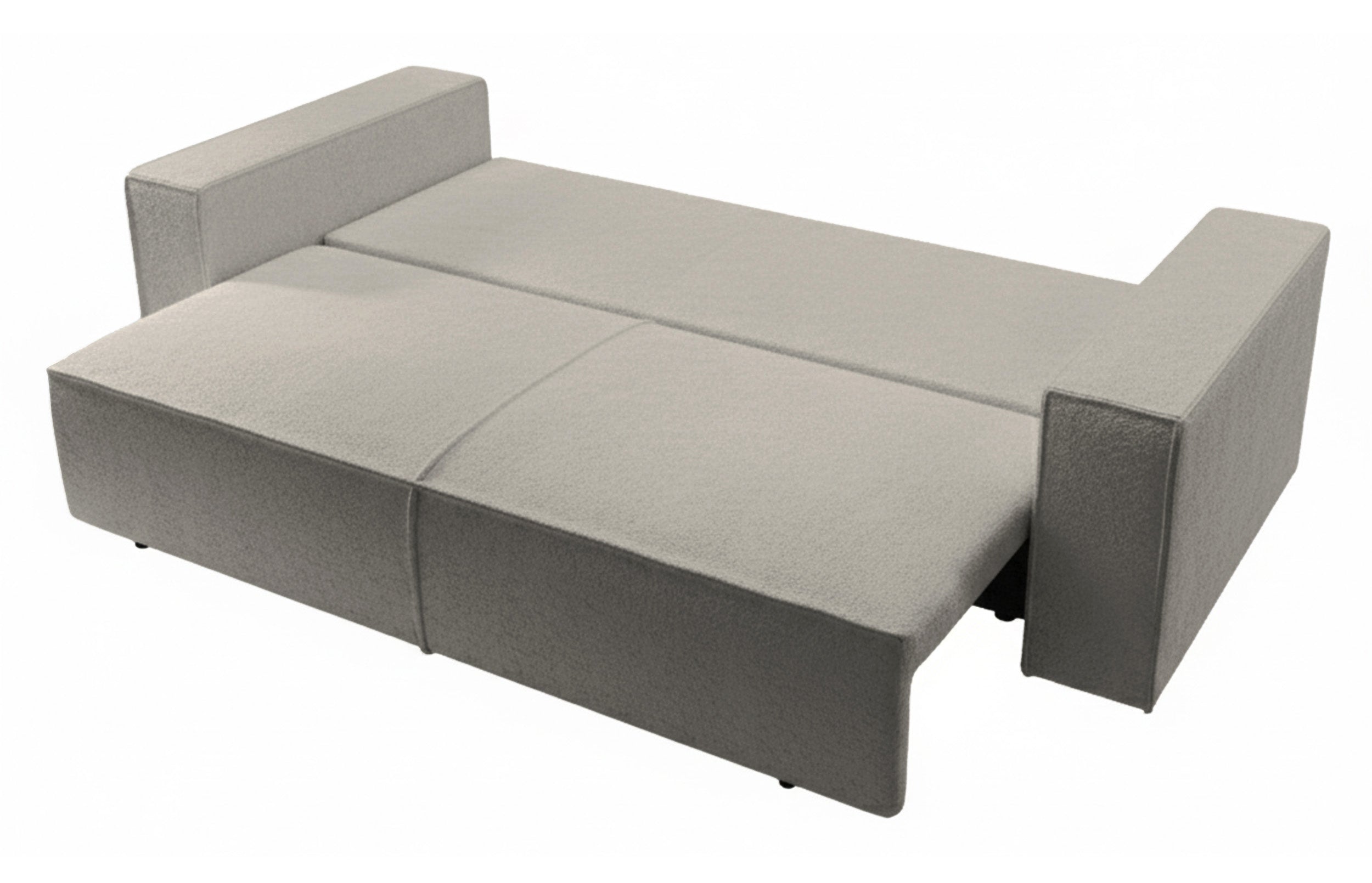 Kanapa rozkładana trzyosobowa Farese z pojemnikiem brązowa boucle