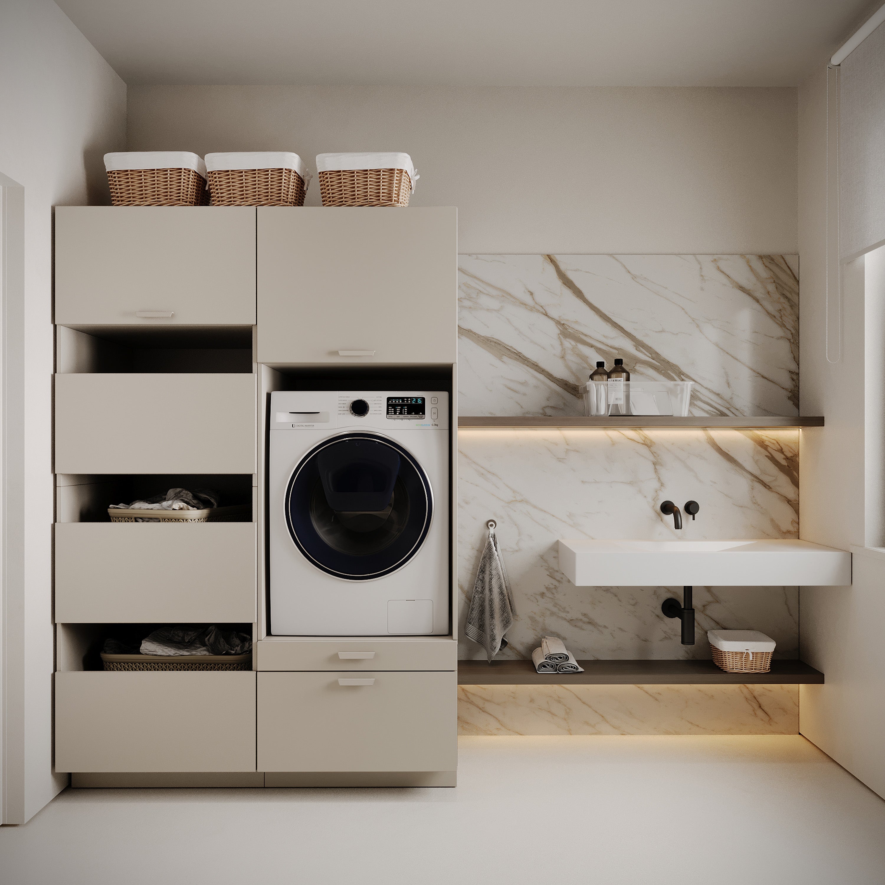 Szafka łazienkowa stojąca czterodrzwiowa Holv 68 cm kaszmir