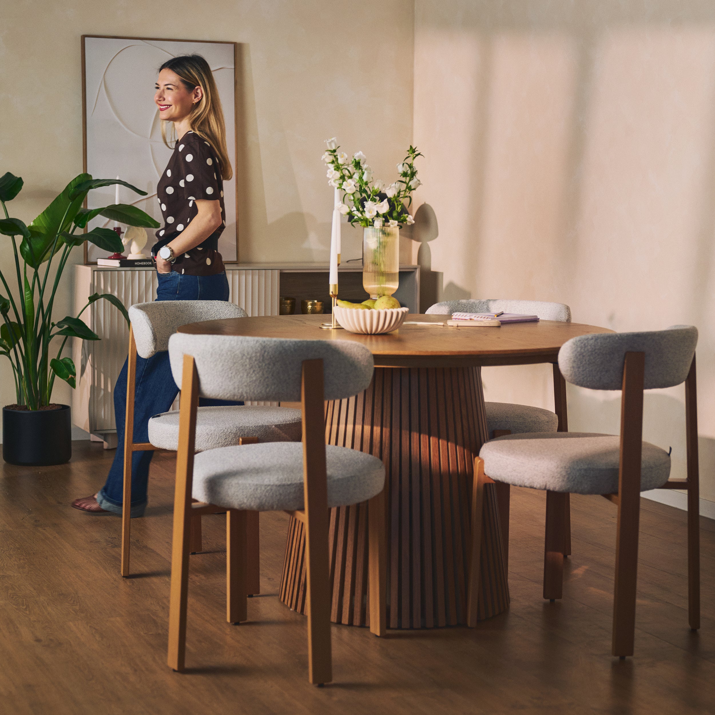 Stół rozkładany Formisty 120-200x120 cm lamele dąb naturalny