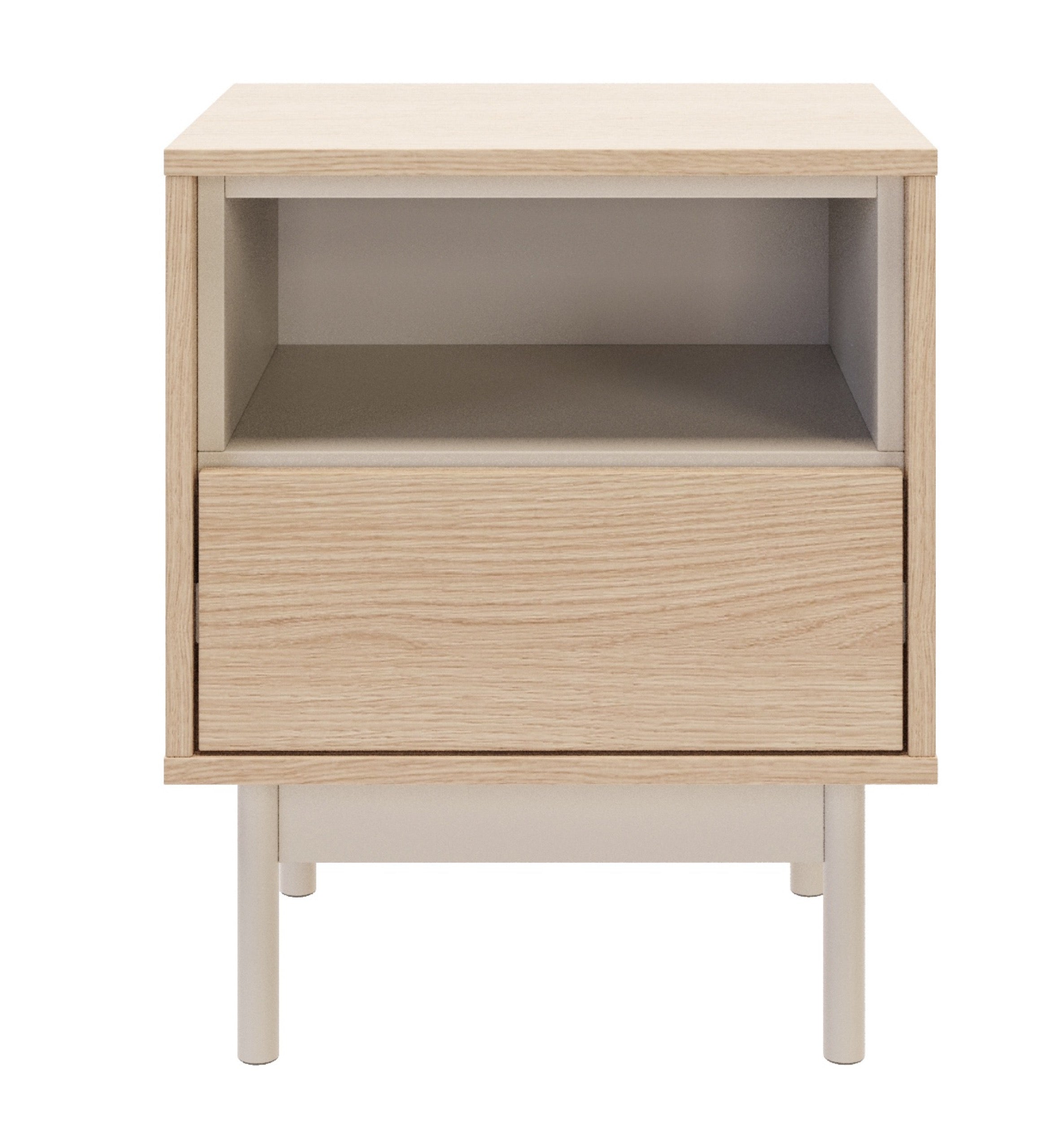 Szafka nocna Layen z szufladą i wnęką 45 cm dąb lindberg/kaszmir