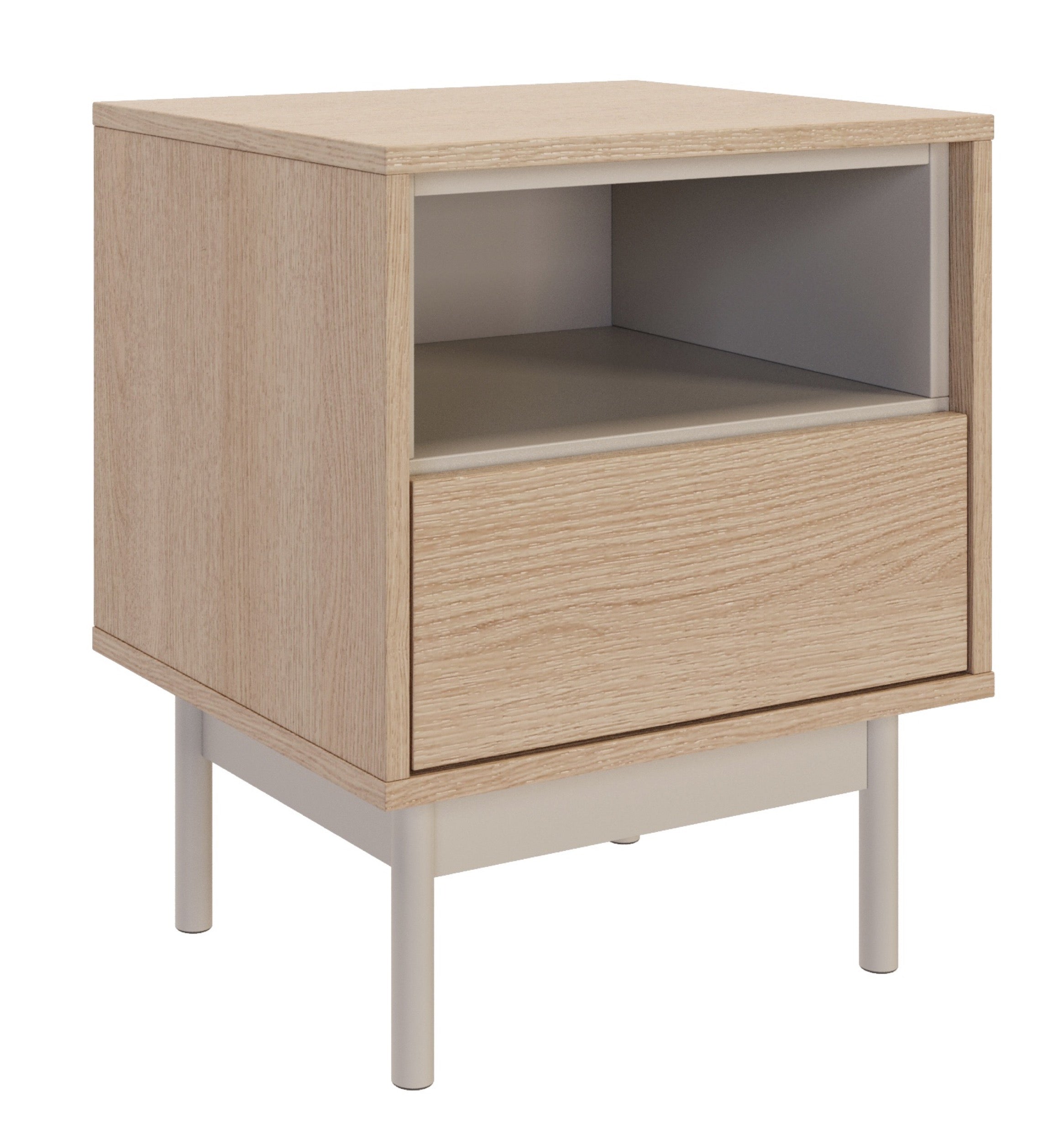 Szafka nocna Layen z szufladą i wnęką 45 cm dąb lindberg/kaszmir