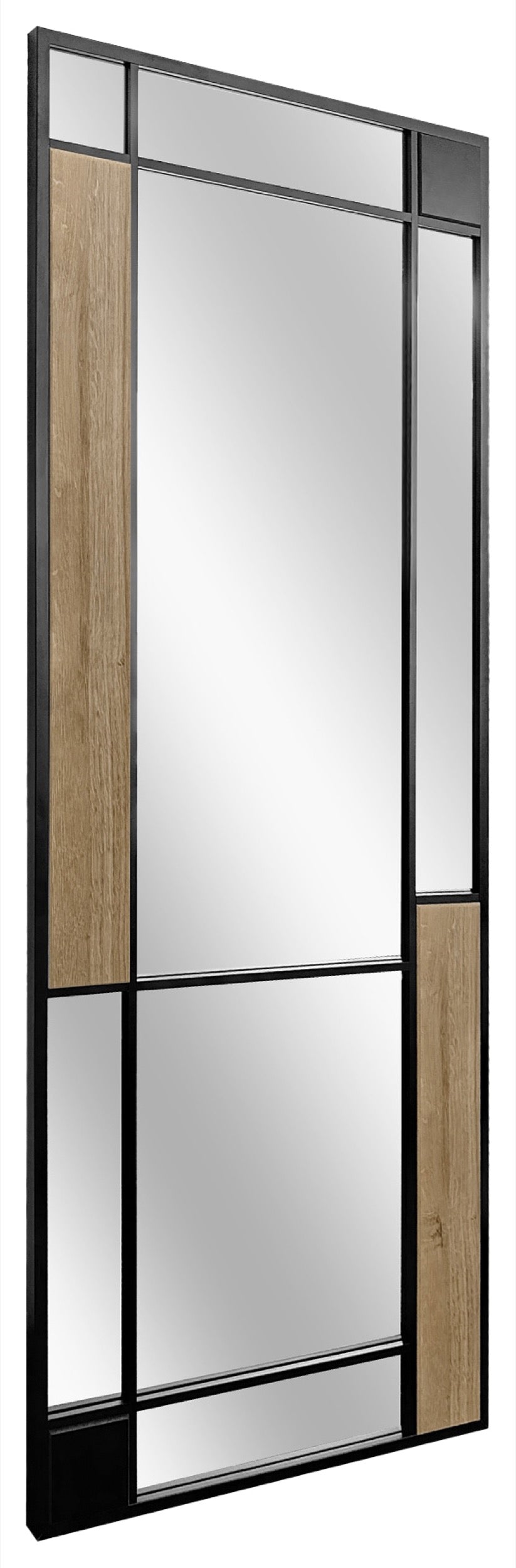 Lustro ścienne Two-tone 150x60 cm czarno-brązowe
