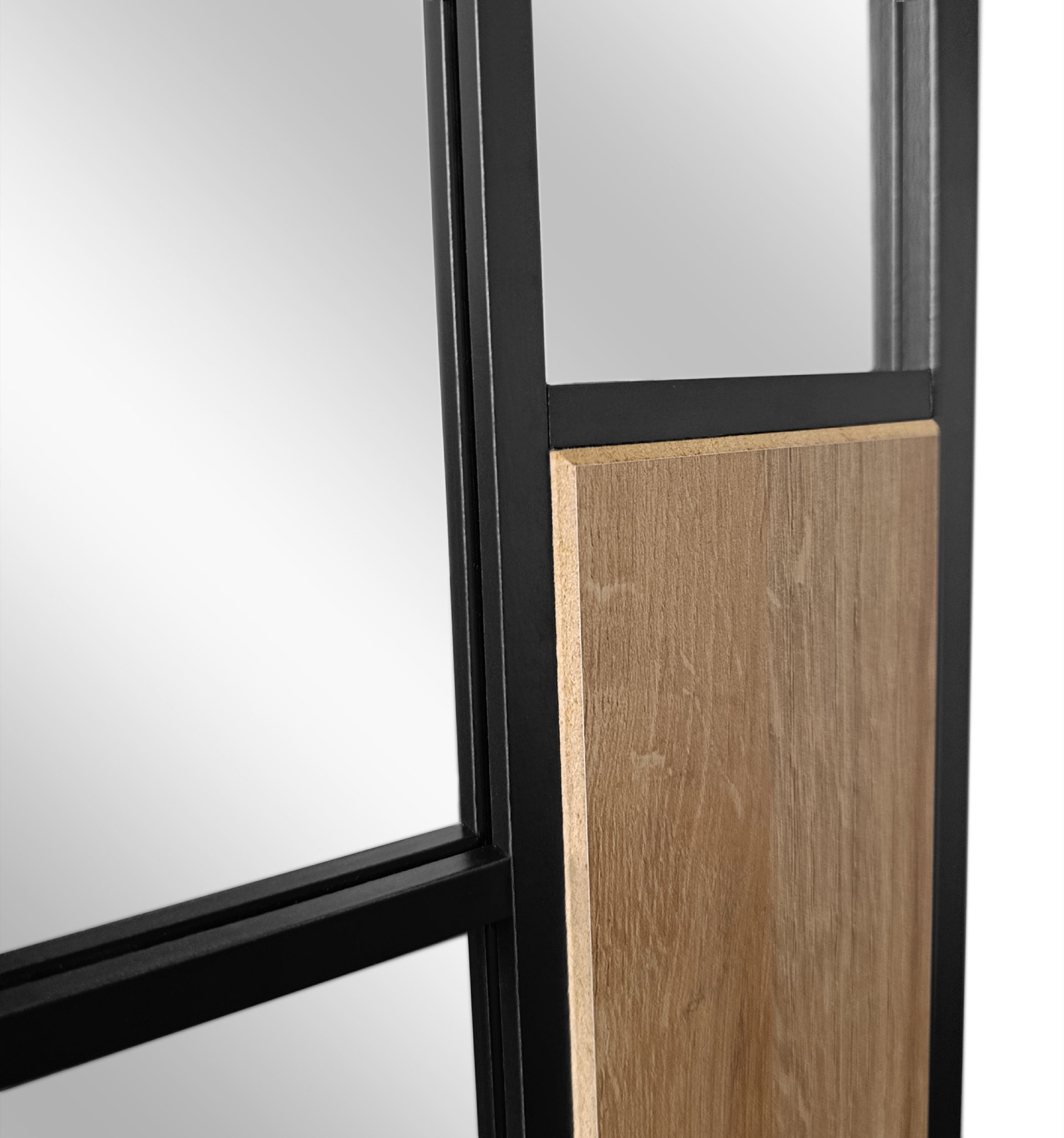 Lustro ścienne Two-tone 150x60 cm czarno-brązowe