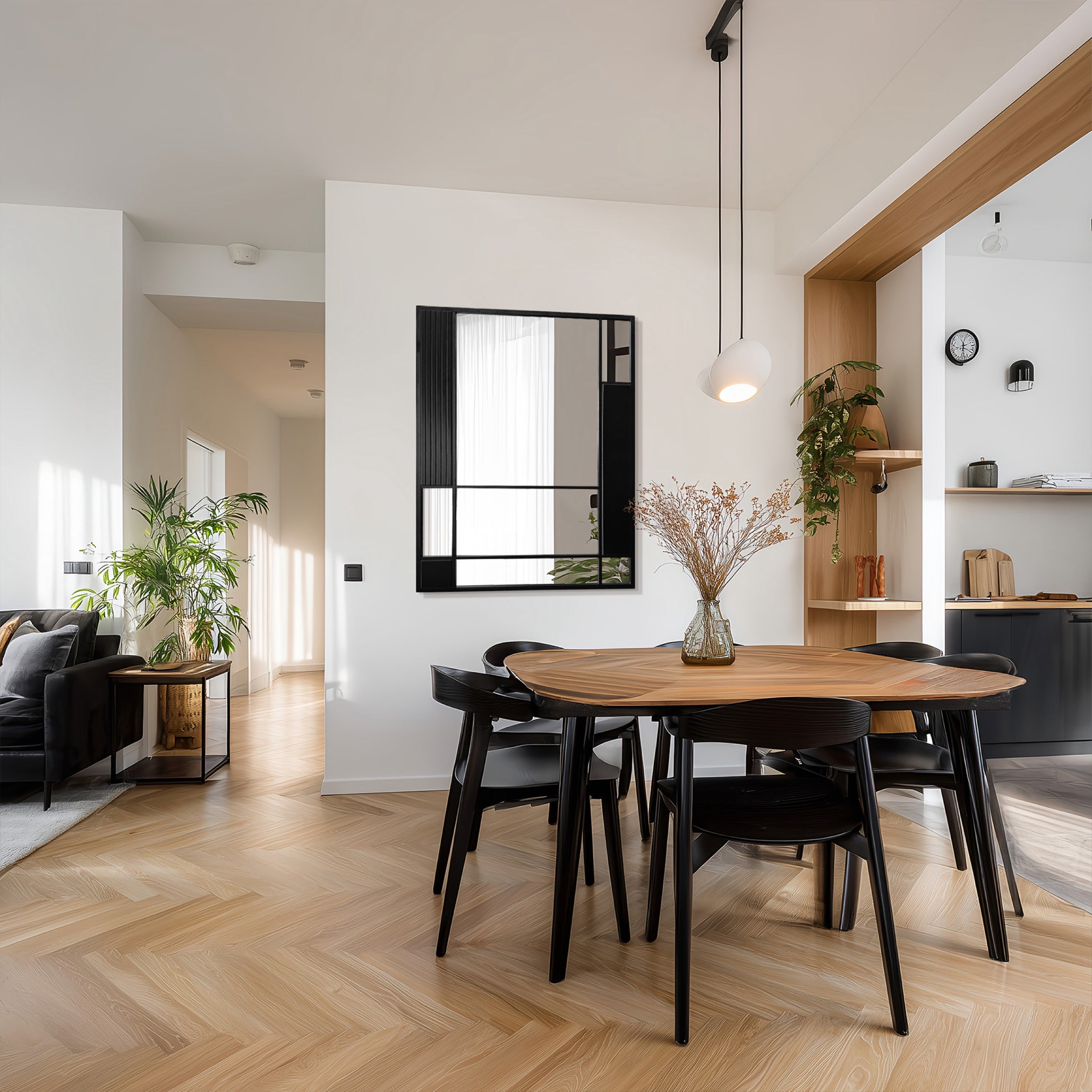 Lustro ścienne Slate 95x65 cm czarne