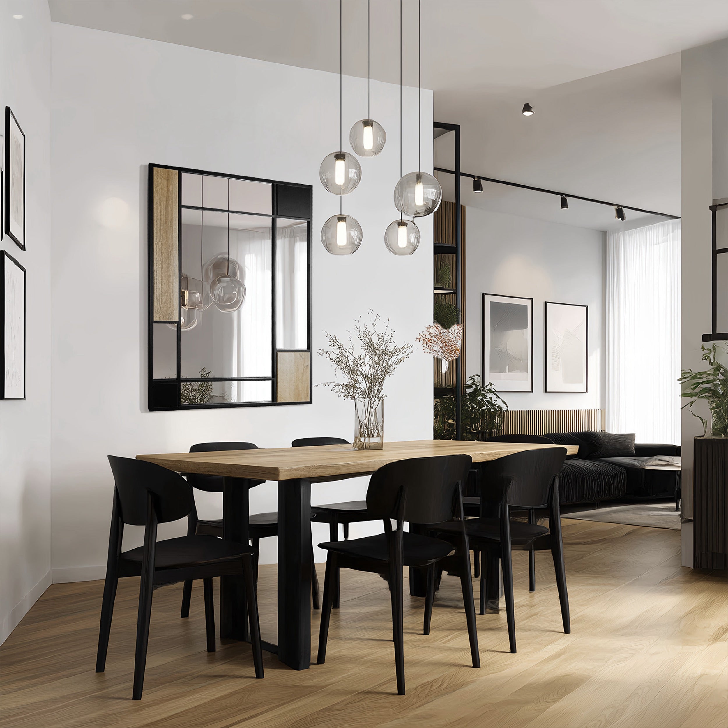 Lustro ścienne Edge 95x65 cm czarno-brązowe