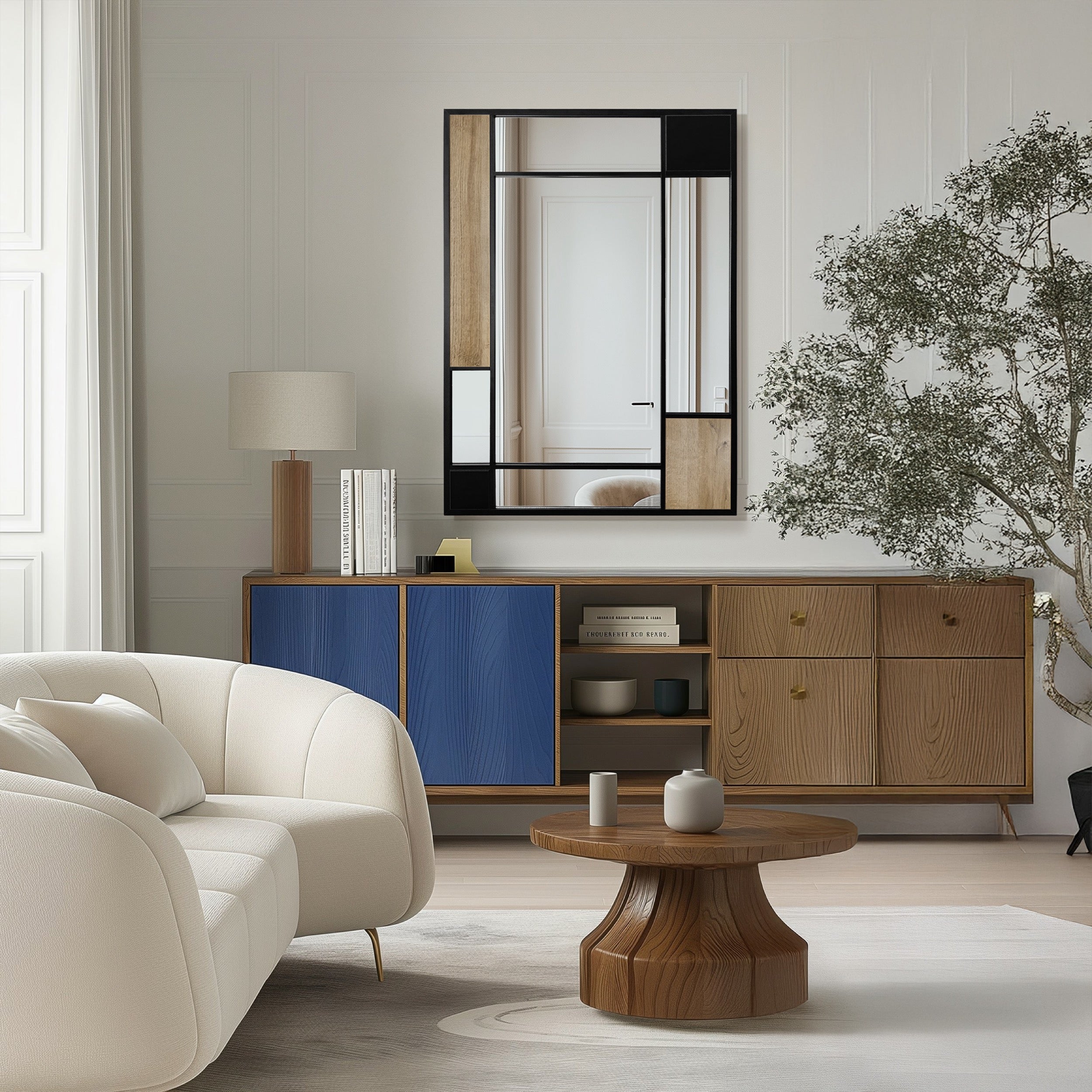 Lustro ścienne Edge 95x65 cm czarno-brązowe
