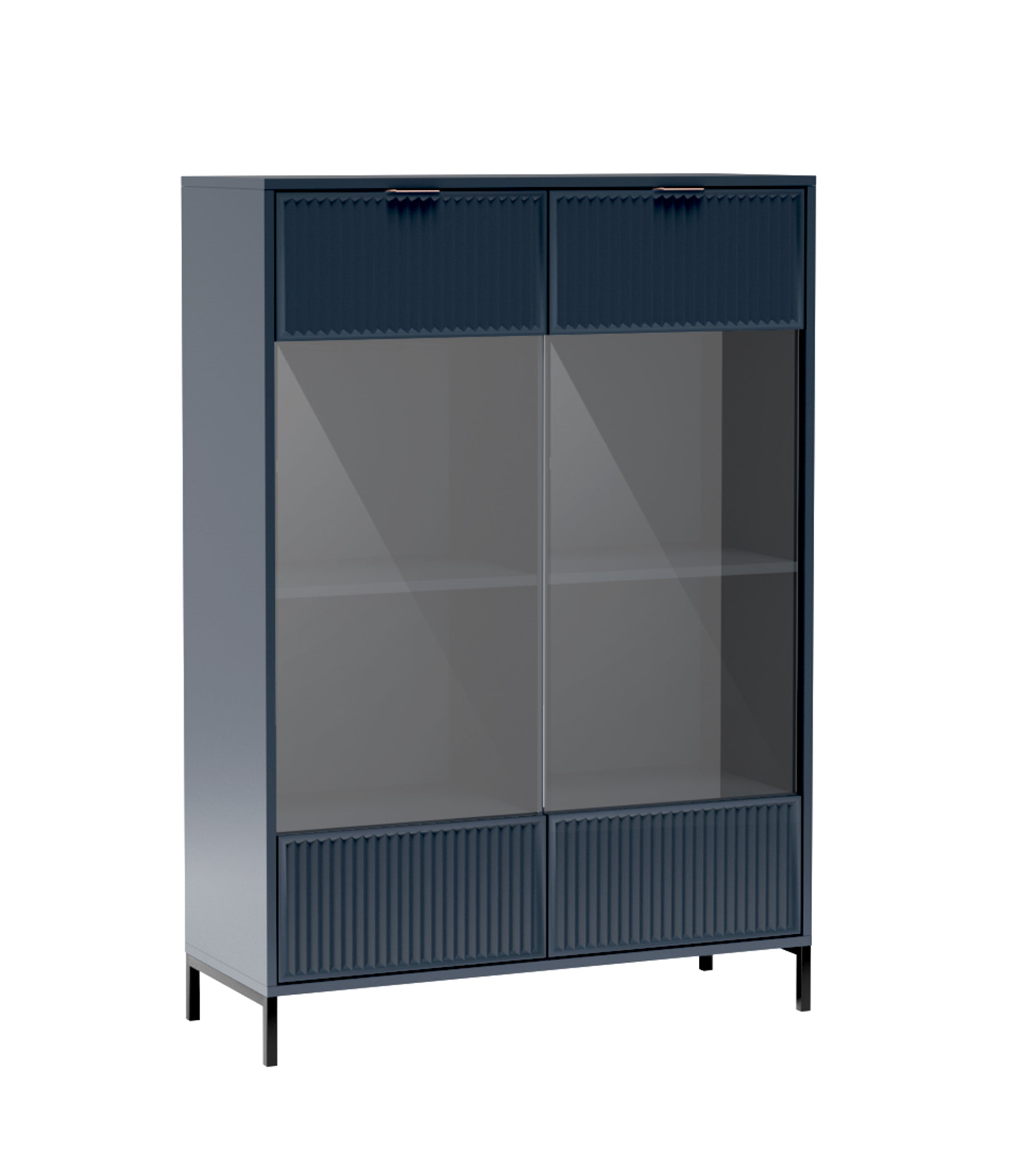 Witryna dwudrzwiowa Passimo z oświetleniem LED 104 cm ciemny granat