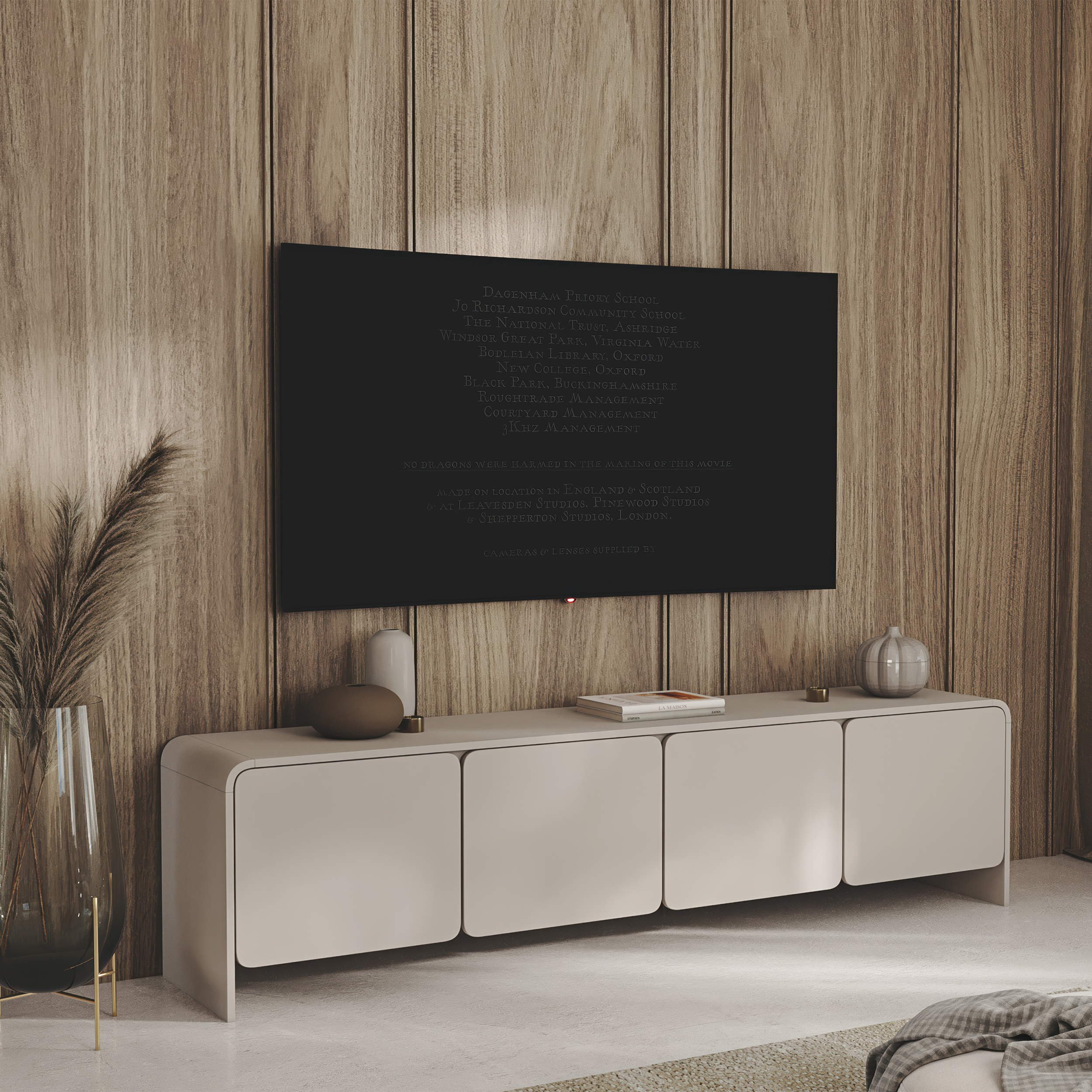 Szafka RTV czterodrzwiowa Lummo 207 cm kaszmir
