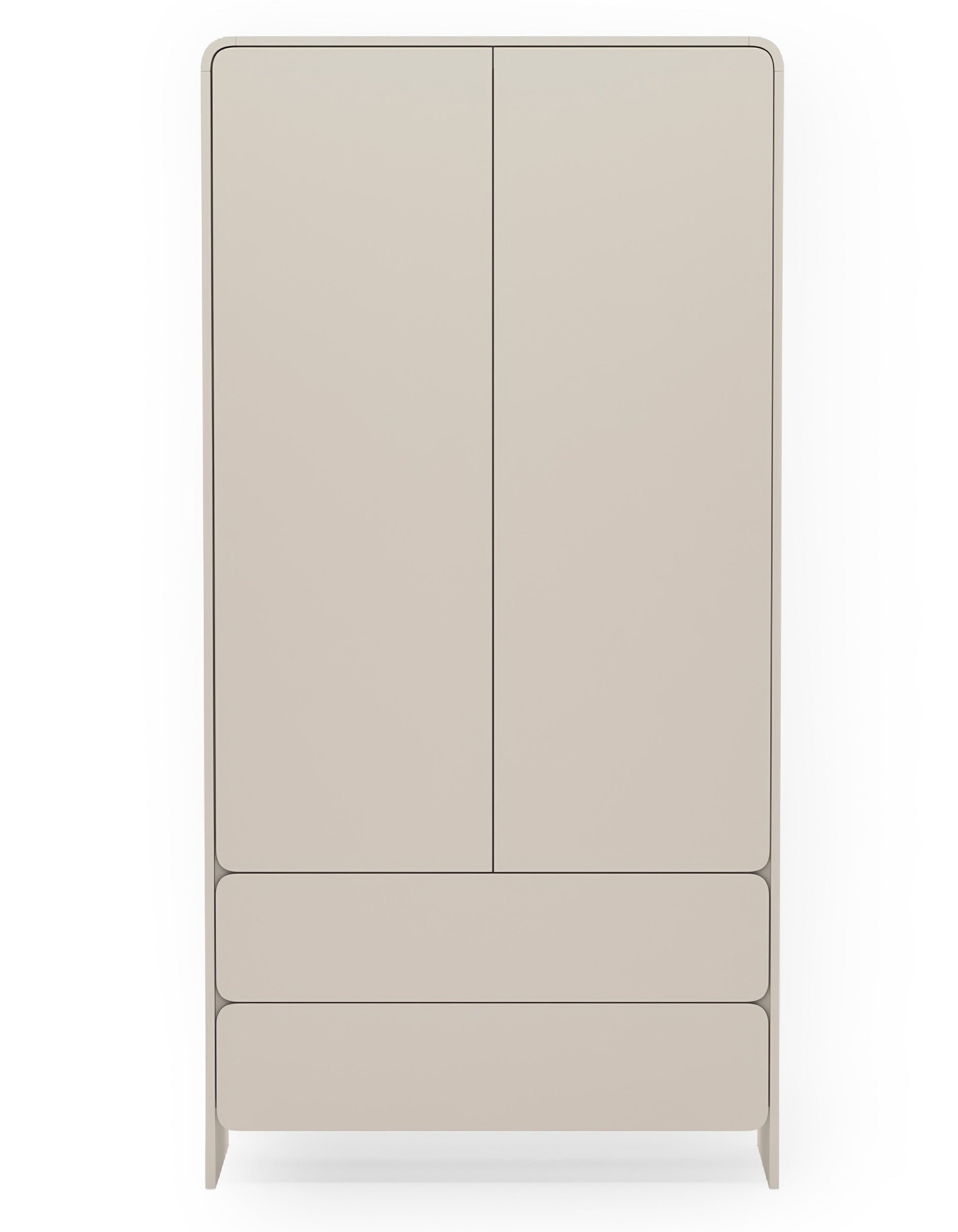 Szafa dwudrzwiowa Lummo z dwiema szufladami 100 cm kaszmir