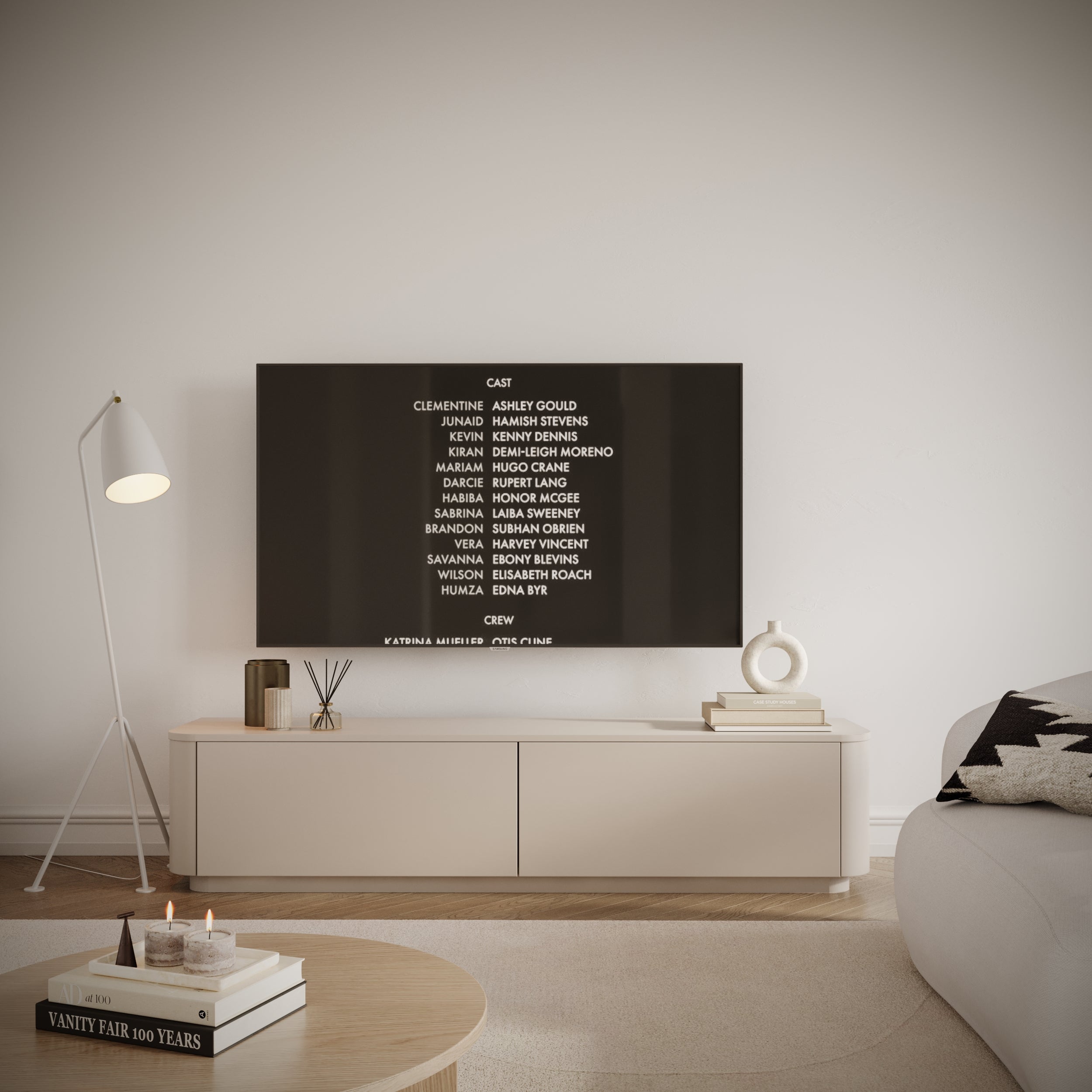 Szafka RTV Luvio wisząco-stojąca 175 cm kaszmir