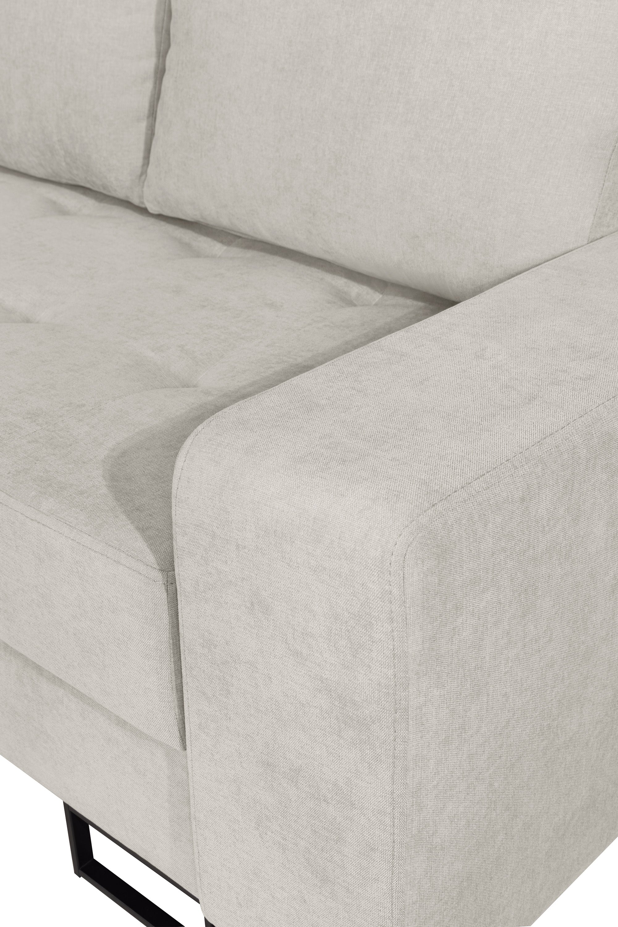 Narożnik z funkcją spania Larelle L-kształtny lewostronny z pojemnikiem jasnobeżowy szenil