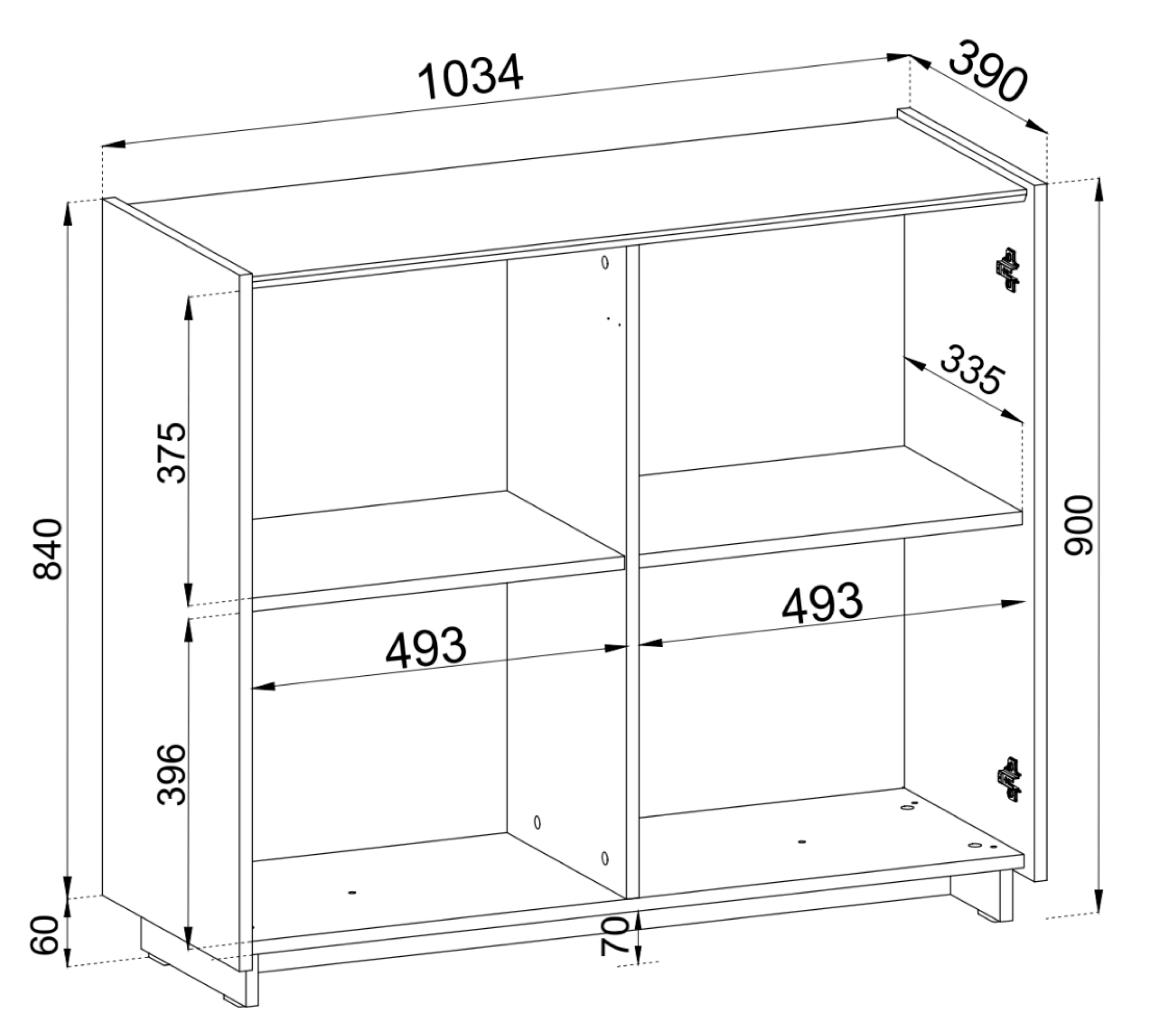 Komoda dwudrzwiowa Magro 103 cm kaszmir