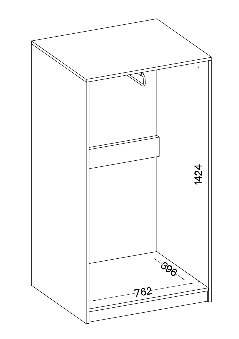 Szafa dwudrzwiowa Stundly z wieszakiem 80 cm Szary